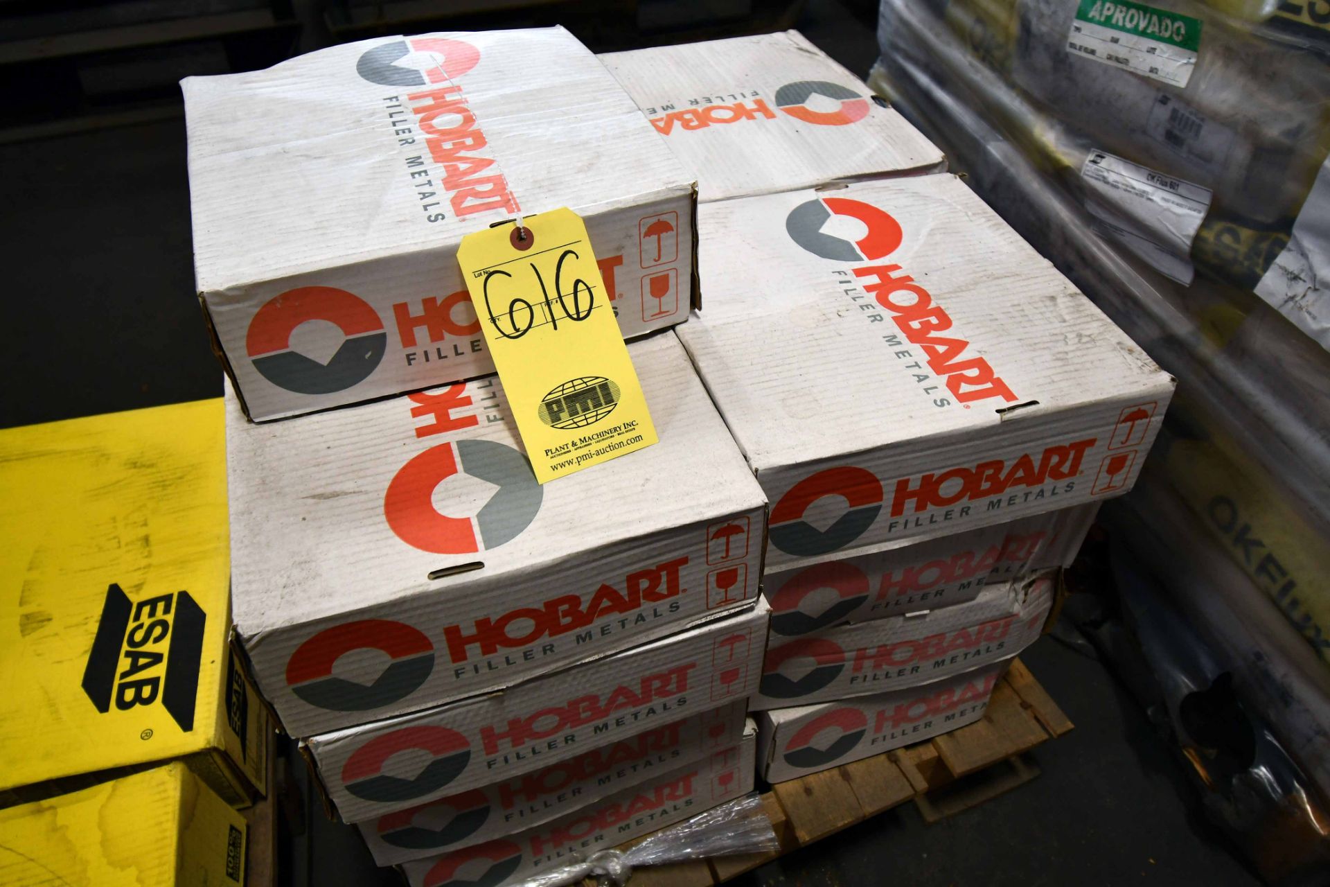 LOT OF WELDING WIRE, HOBART MEGAFIL 821R, .045", 35 lbs. (pallet of seventeen boxes)
