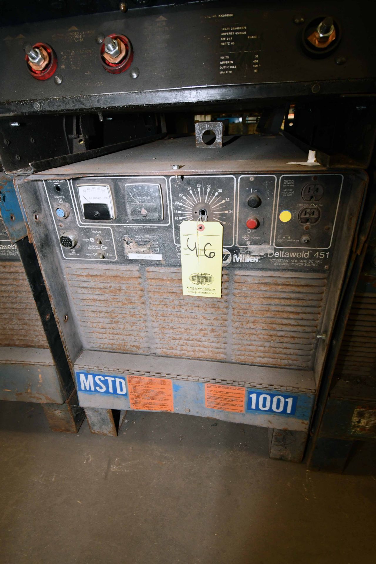 WELDING POWER SOURCE, MILLER DELTAWELD 451, new 1989, 460 v., 35 amp @ 100% duty cycle, S/N JK562756