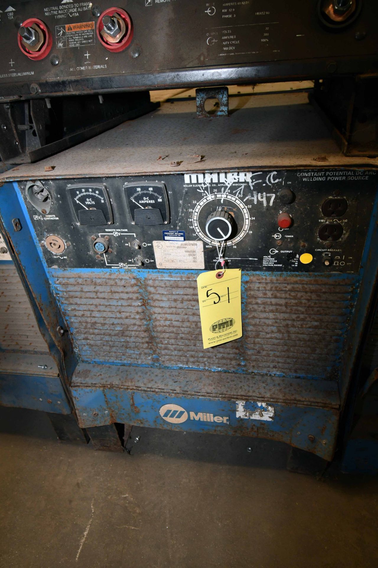 WELDING POWER SOURCE, MILLER DELTAWELD 450, new 1996, 460 v., 35 amp @ 100% duty cycle, S/N