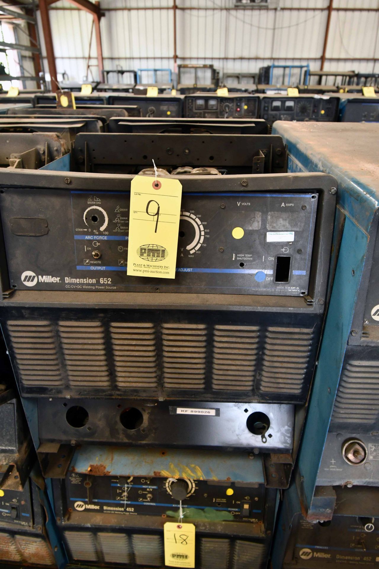 WELDING POWER SOURCE, MILLER DIMENSION 652, new 1995, 575 v., 50 amp @ 100% duty cycle, S/N KF899026