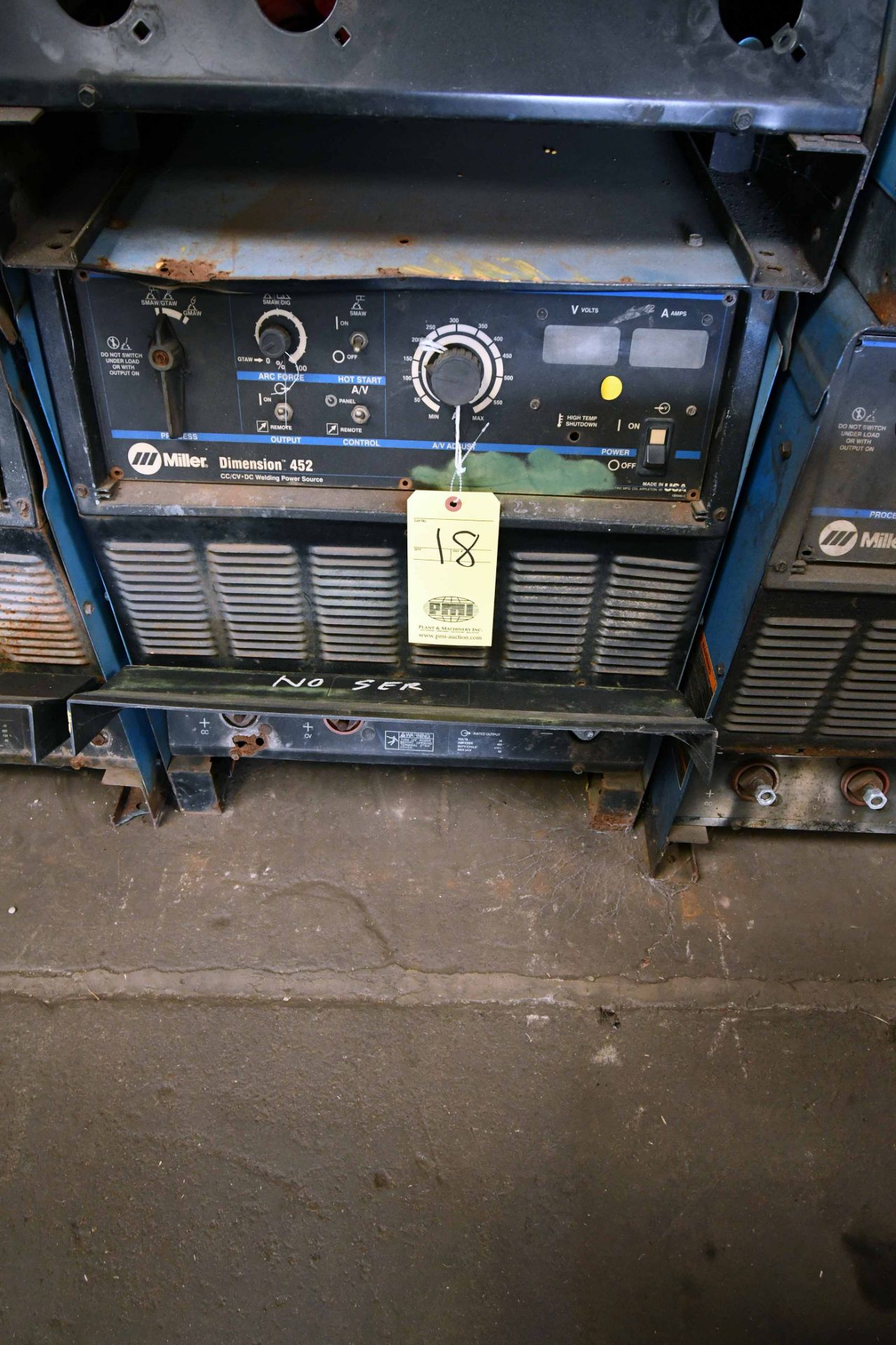 WELDING POWER SOURCE, MILLER DIMENSION 452, new 1996, 575 v., 36 amp @ 100% duty cycle, S/N