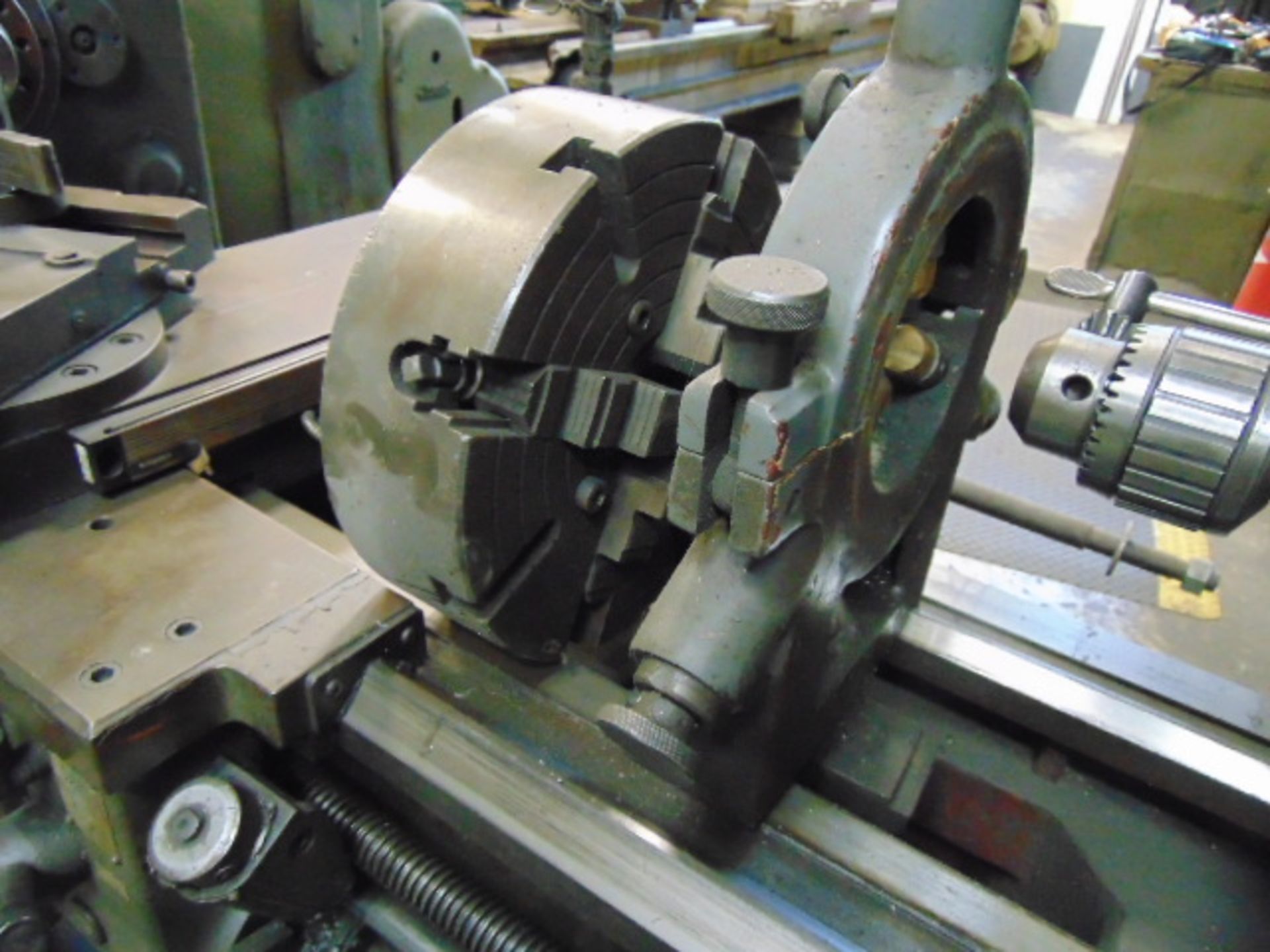 GAP BED ENGINE LATHE, WEBB 17” X 40” MDL. 17GX40, 5 HP motor, taper attach., 5 C lever activated - Image 8 of 15