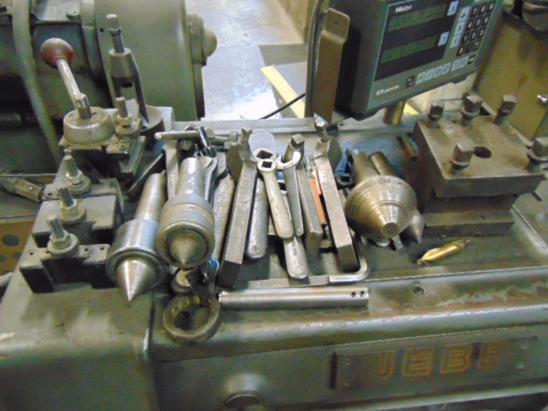 GAP BED ENGINE LATHE, WEBB 17” X 40” MDL. 17GX40, 5 HP motor, taper attach., 5 C lever activated - Image 12 of 15