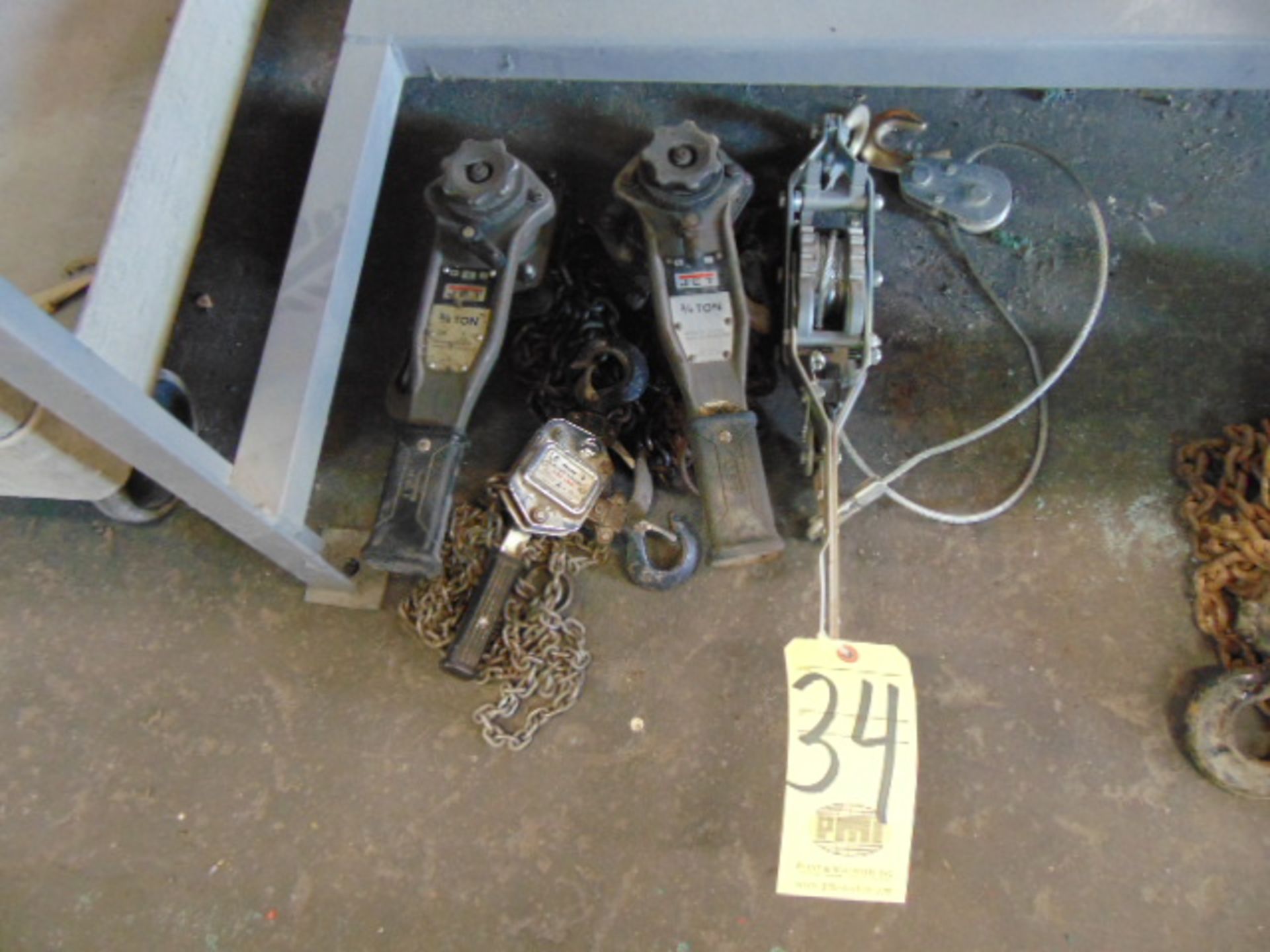 LOT OF LEVER HOISTS (4), assorted