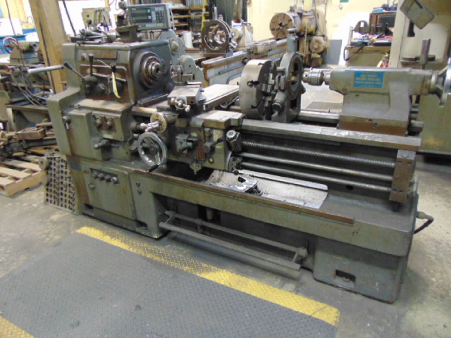 GAP BED ENGINE LATHE, WEBB 17” X 40” MDL. 17GX40, 5 HP motor, taper attach., 5 C lever activated