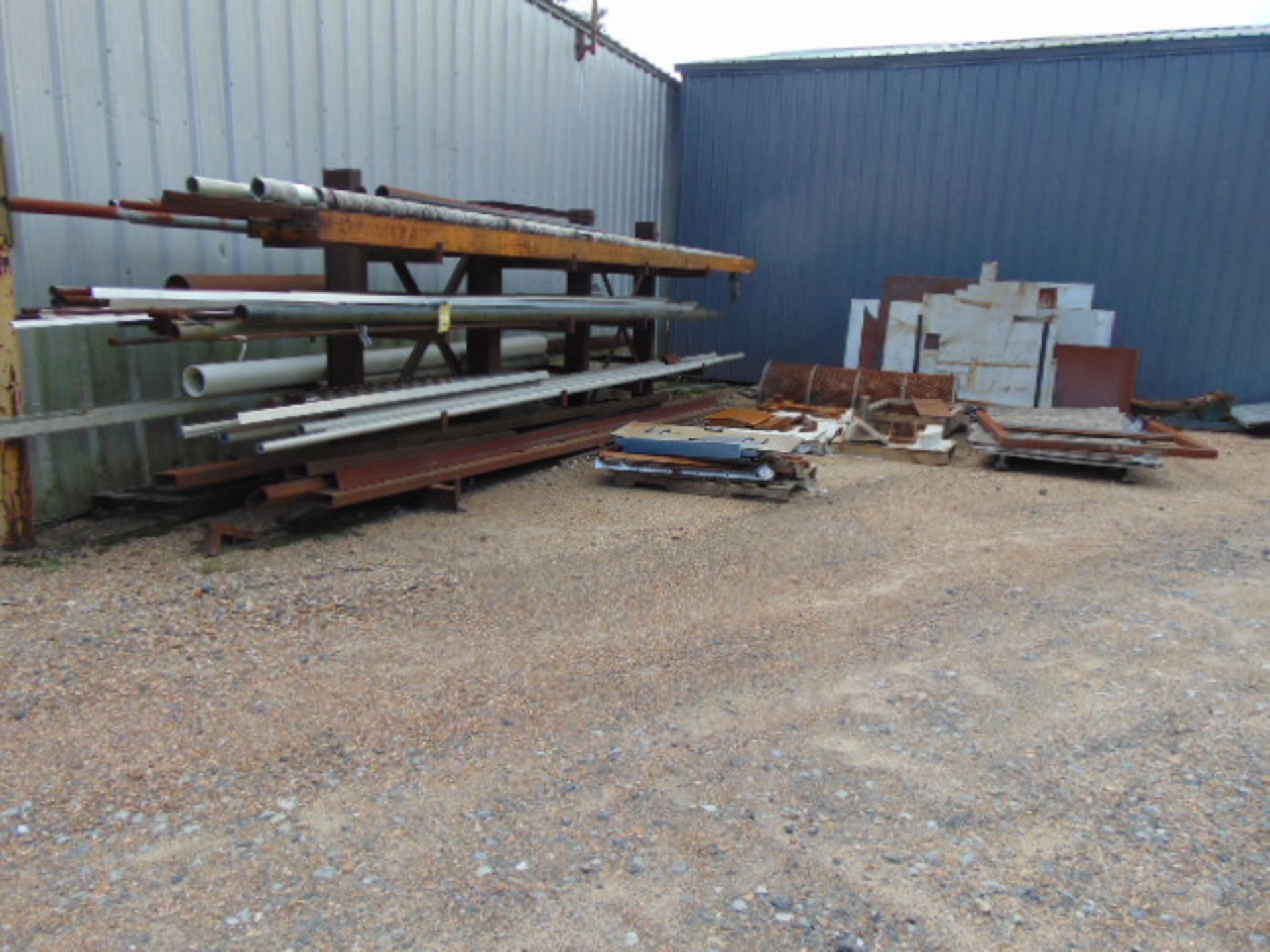 LOT CONSISTING OF: steel parts (on seven pallets), tube, round stock, angle iron & sheet metal, w (