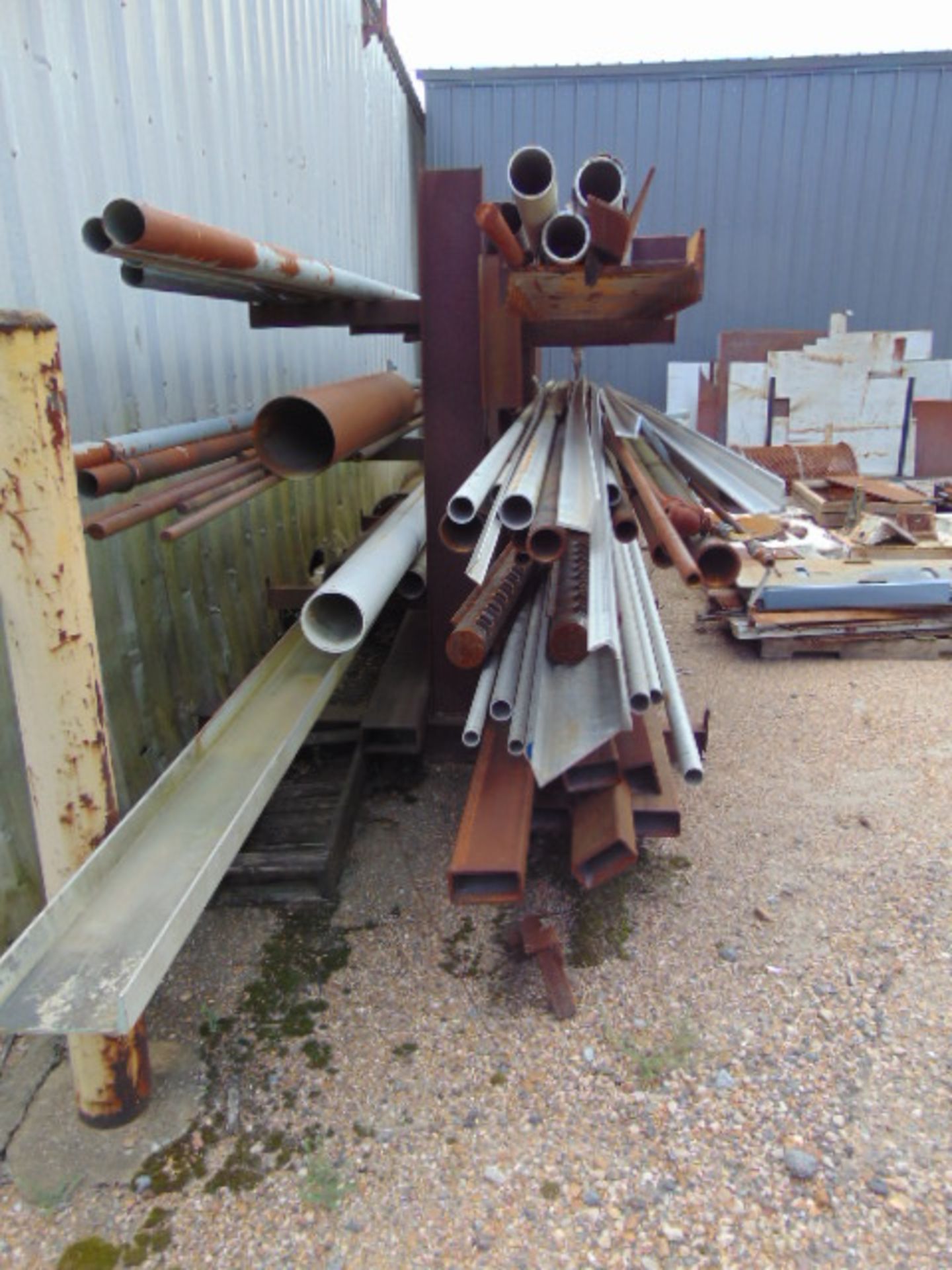 LOT CONSISTING OF: steel parts (on seven pallets), tube, round stock, angle iron & sheet metal, w ( - Image 2 of 8