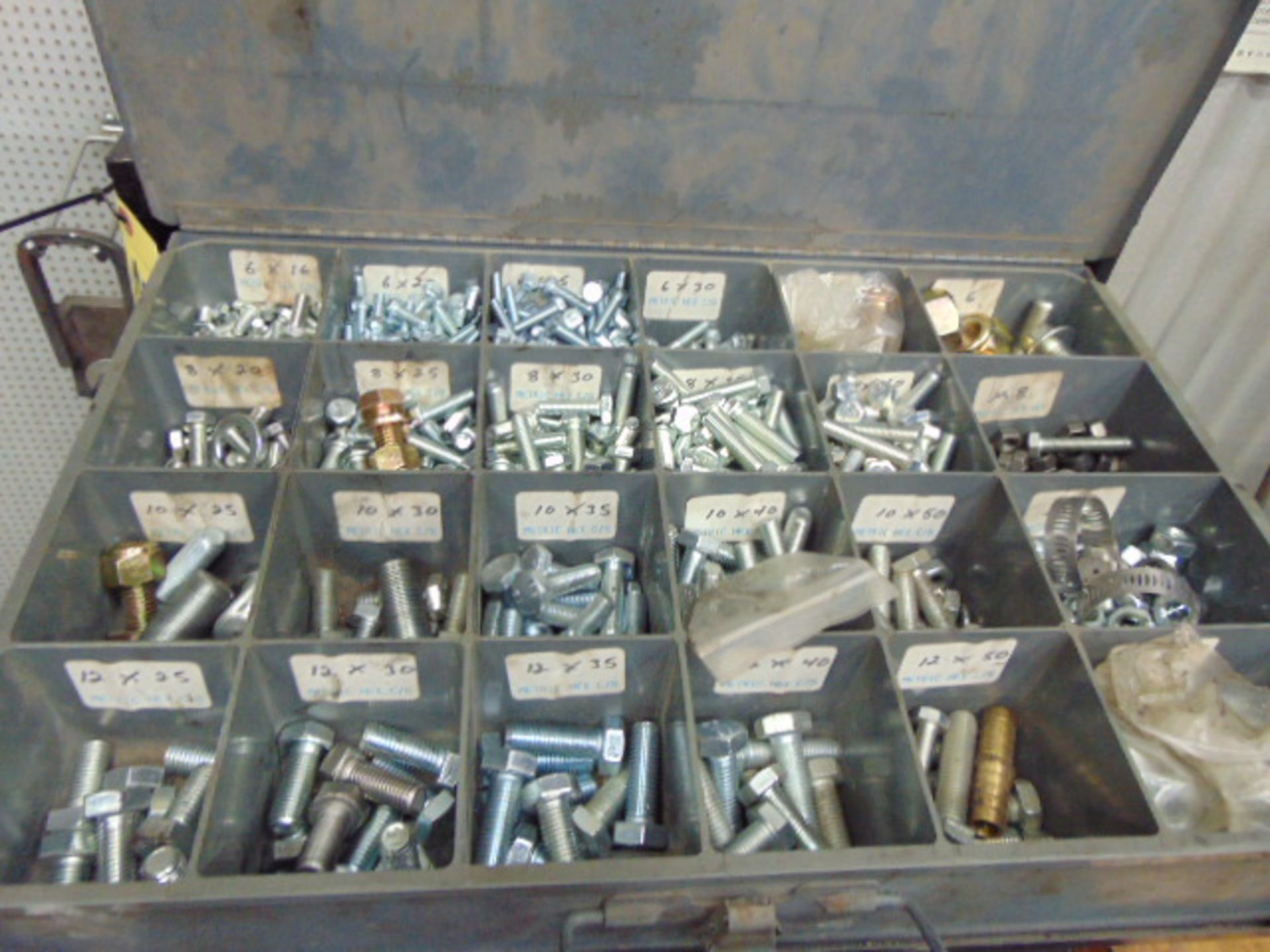 LOT OF FASTENERS, assorted, w/ rack