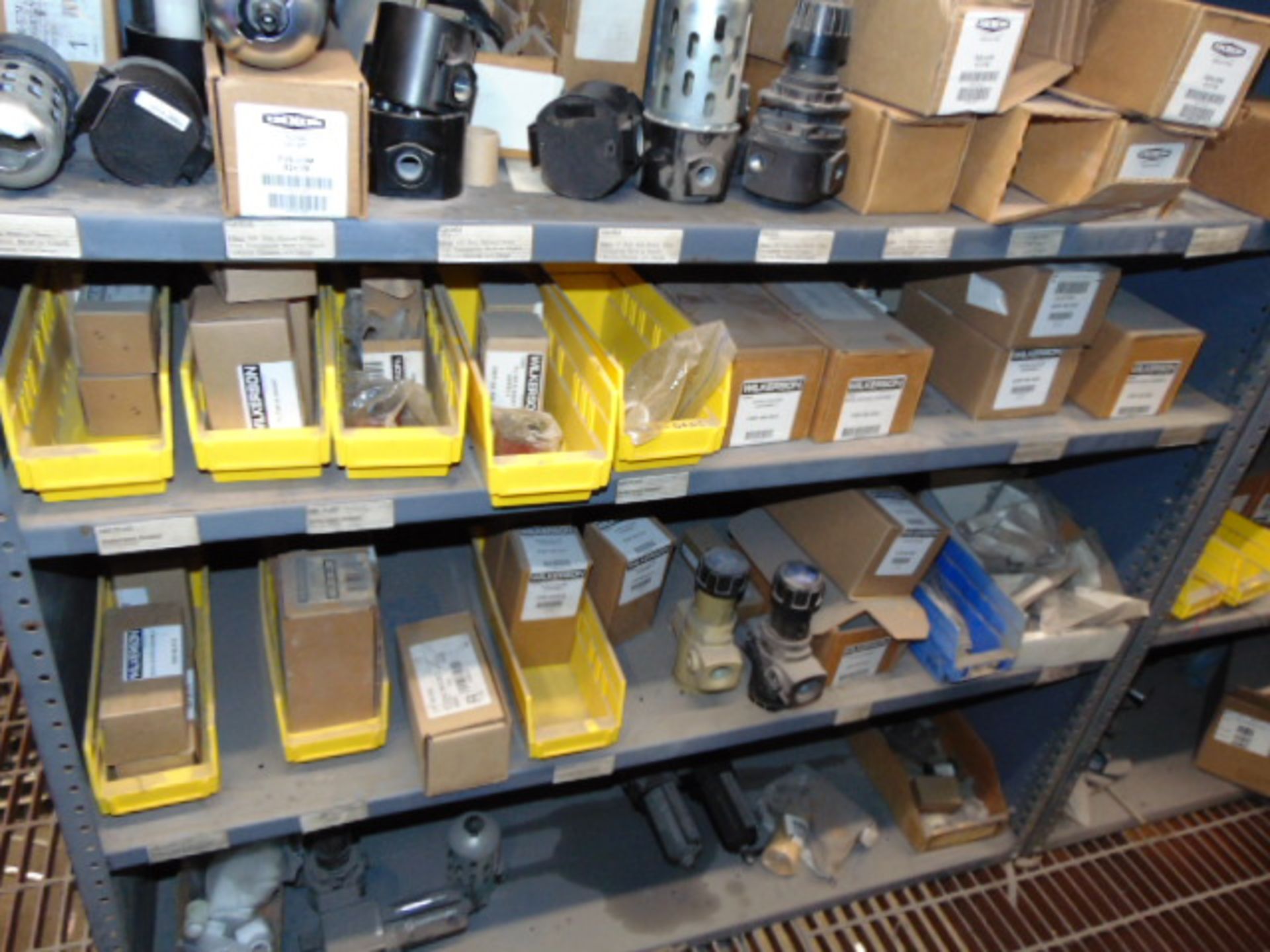 LOT OF IN LINE AIR FILTERS & DRAINS, assorted (in two sections of shelving) (No shelving) - Image 2 of 4