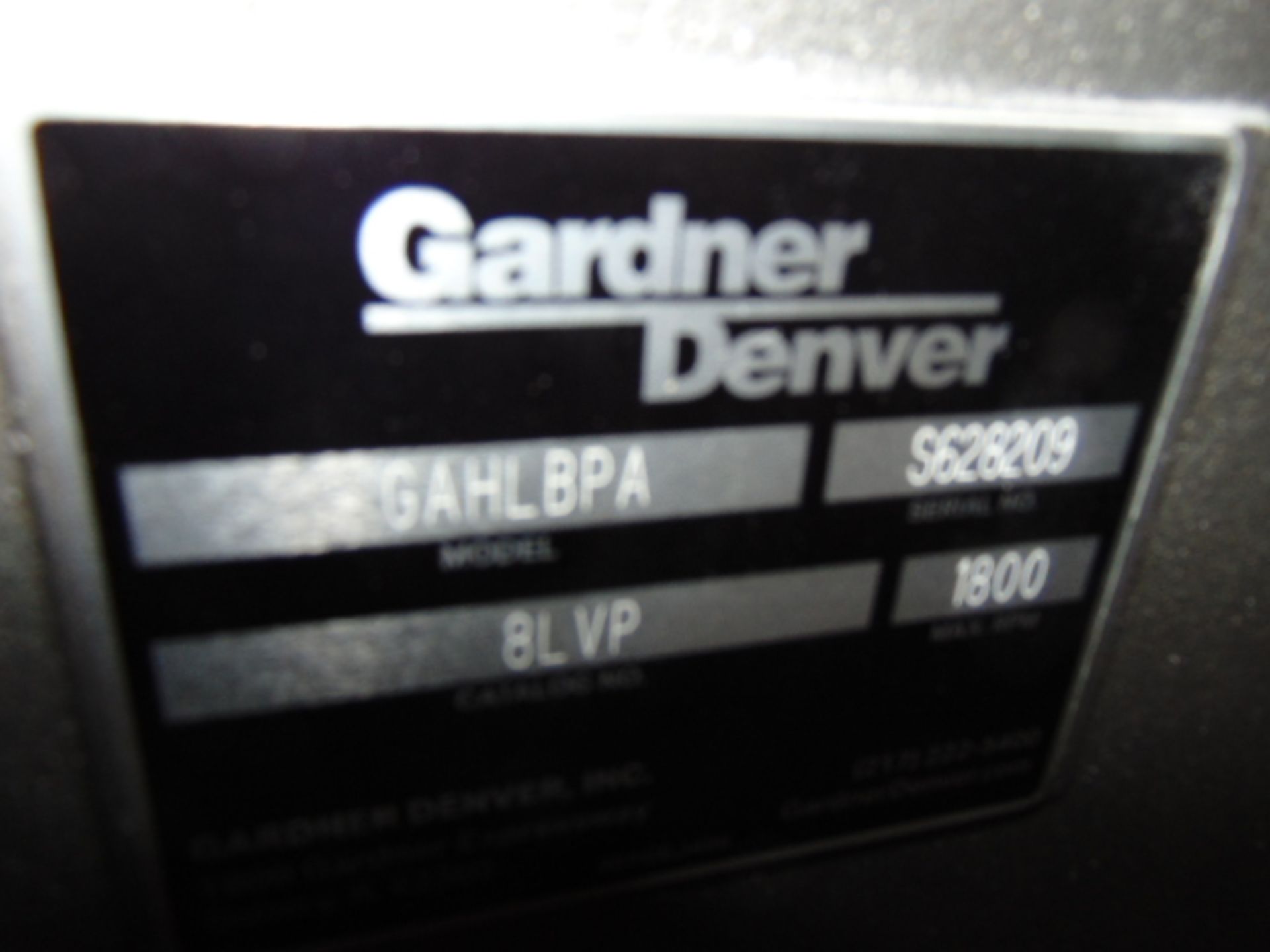SUTORBILT BLOWER, GARDNER DENVER MDL. GAHLBPA, max RPM: 1800, S/N S628209 - Image 2 of 2