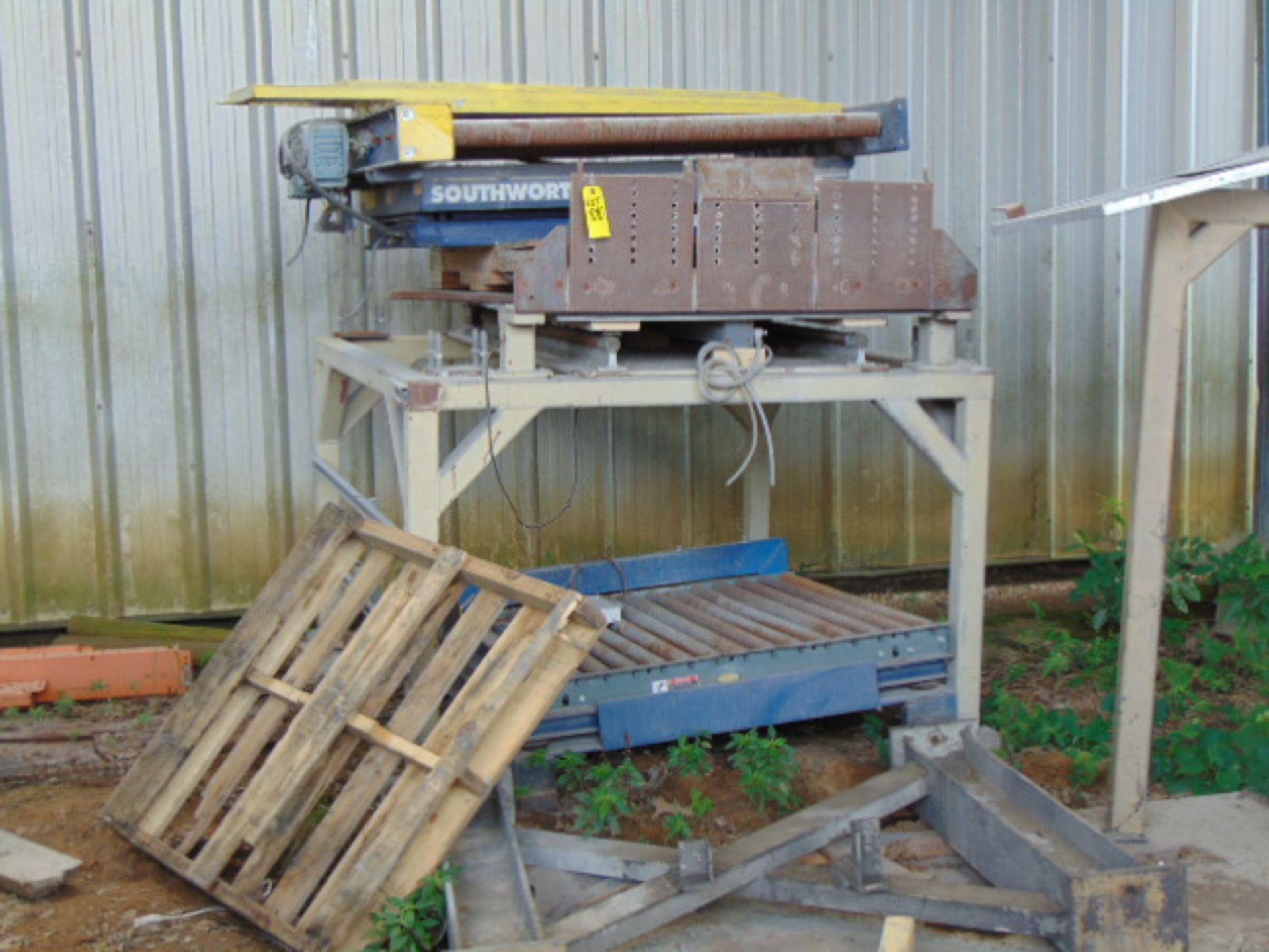 LOT CONSISTING OF: conveyor, Flexicon parts tipper, augers, steel rack, w/ contents, assorted ( - Image 7 of 9