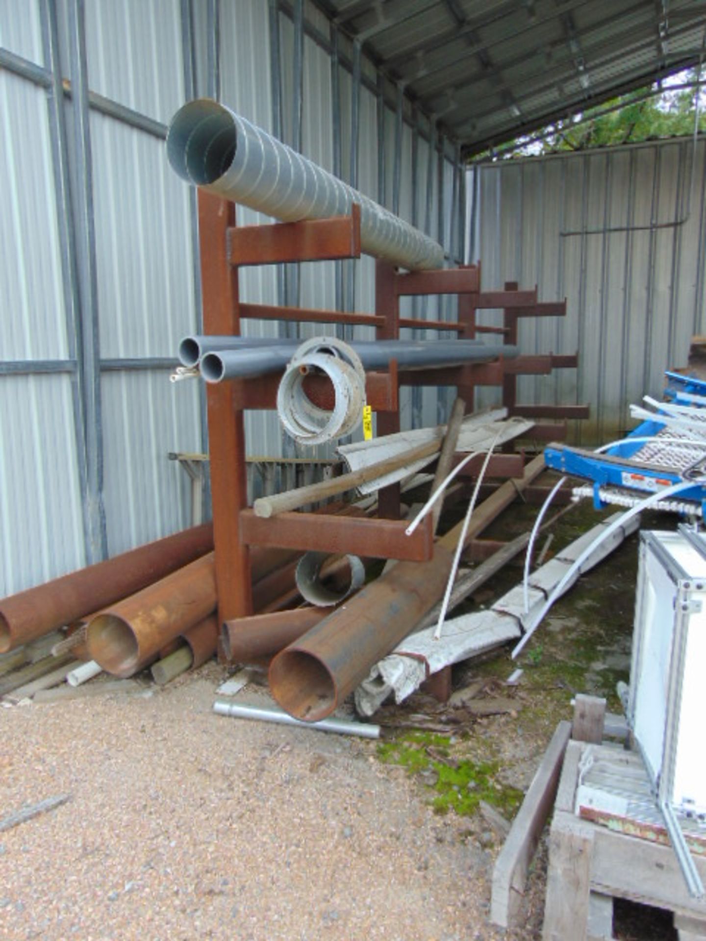 LOT CONSISTING OF: conveyor, Flexicon parts tipper, augers, steel rack, w/ contents, assorted ( - Image 9 of 9
