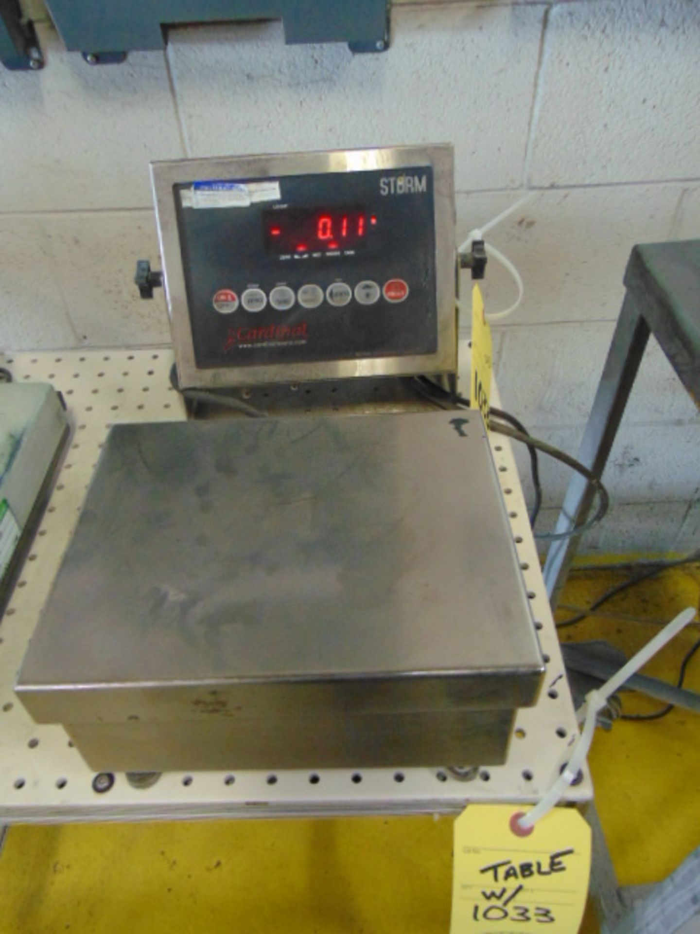 SCALE, CARDINAL MDL. 205, 20 x 0.05 lb. cap., 8" x 10", on table, S/N E33410-0222 (Machine shop