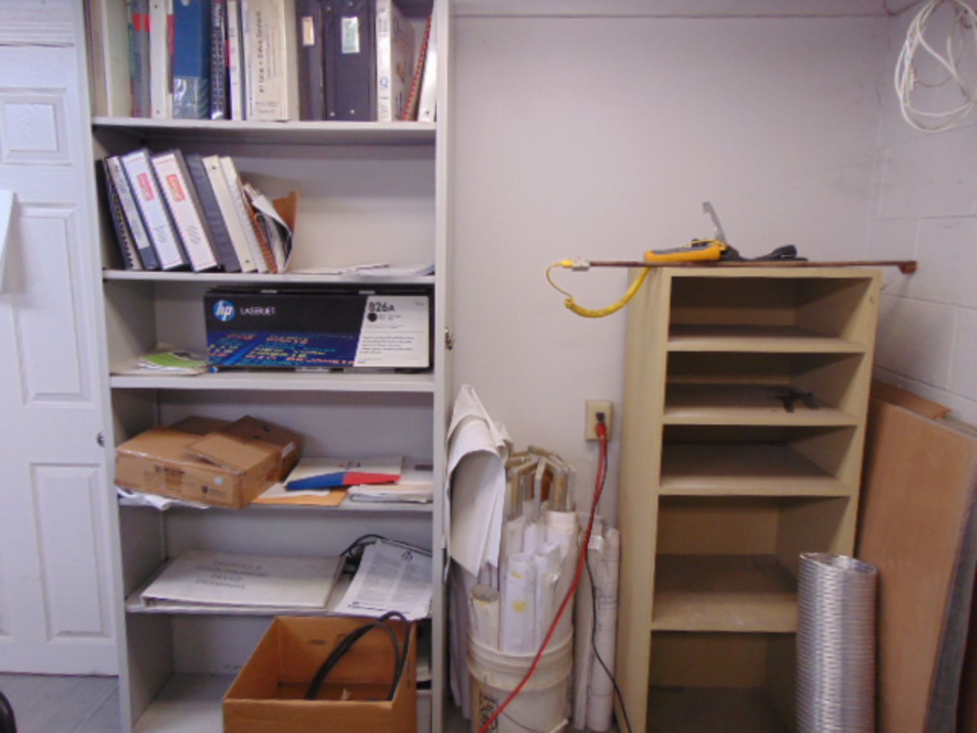 LOT CONTENTS OF (2) OFFICES: L-shaped desk, (3) book cases, (10) filing cabinets, (10) chairs, 3' - Image 7 of 7
