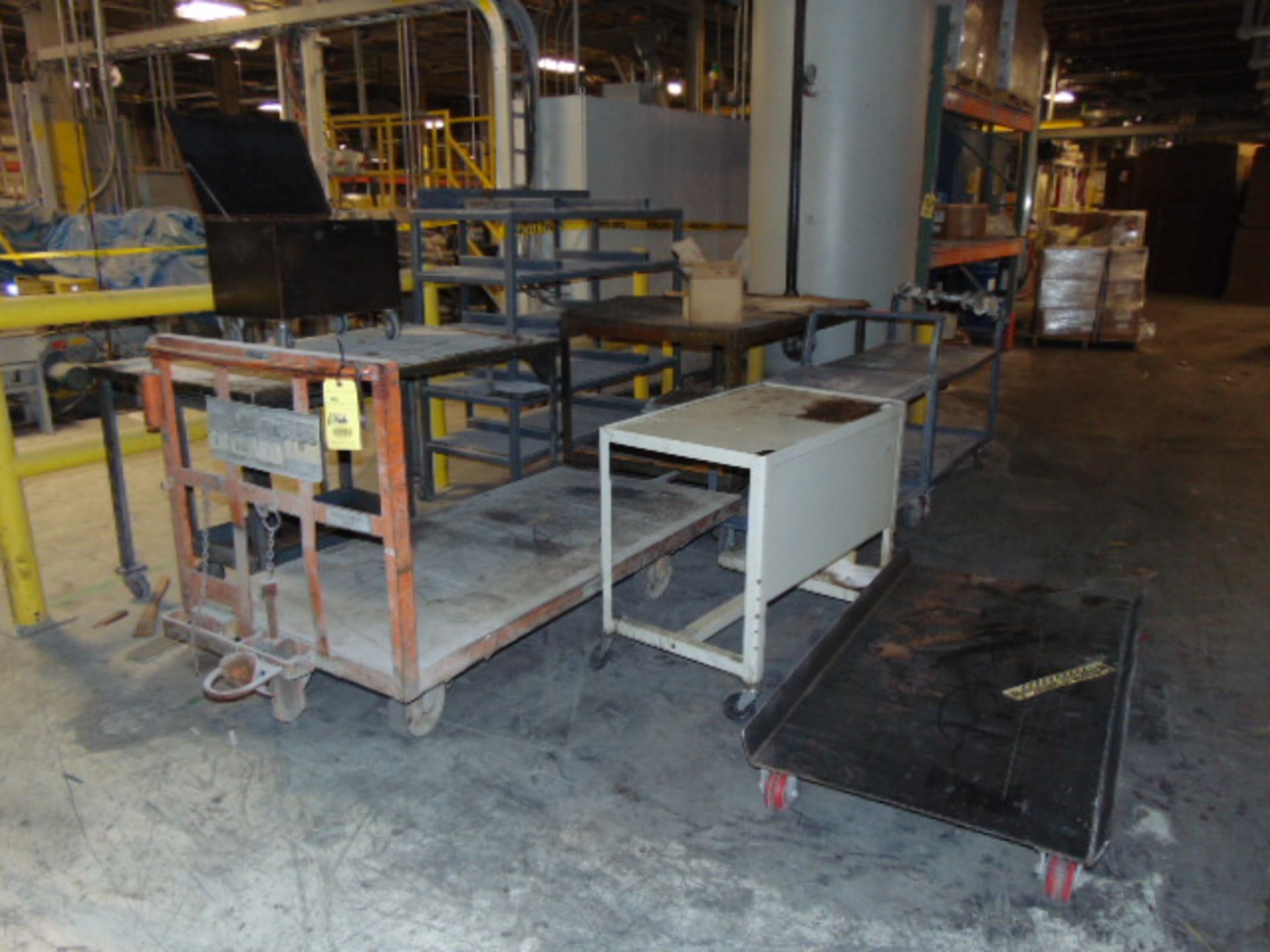 ADJUSTABLE STEEL SHOP CARTS & TABLES (Electrical shop area)