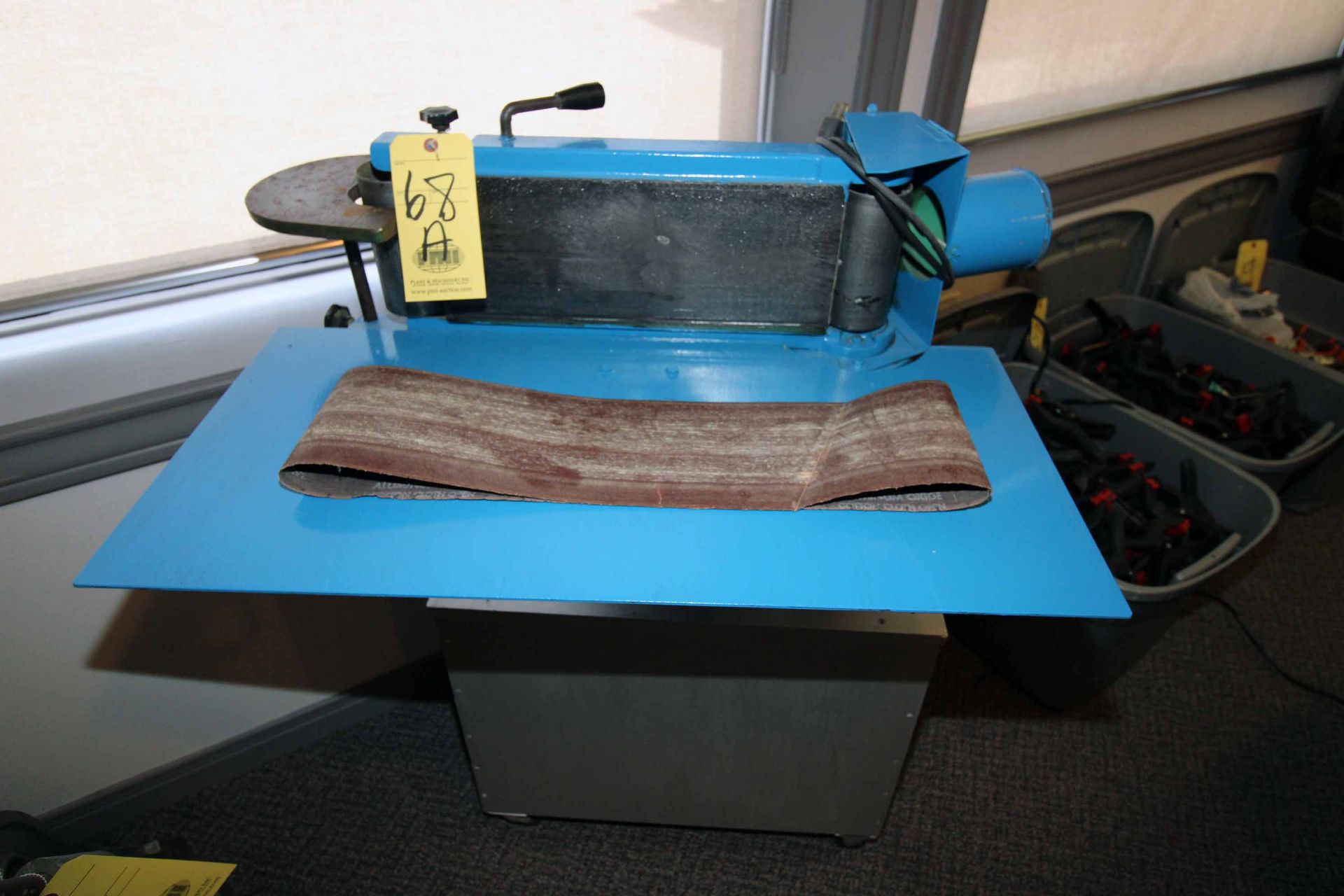 BELT SANDER, 6' x 24", 3/4 HP motor, on rolling cart (Located at: Offshore Clamps & Protectors,