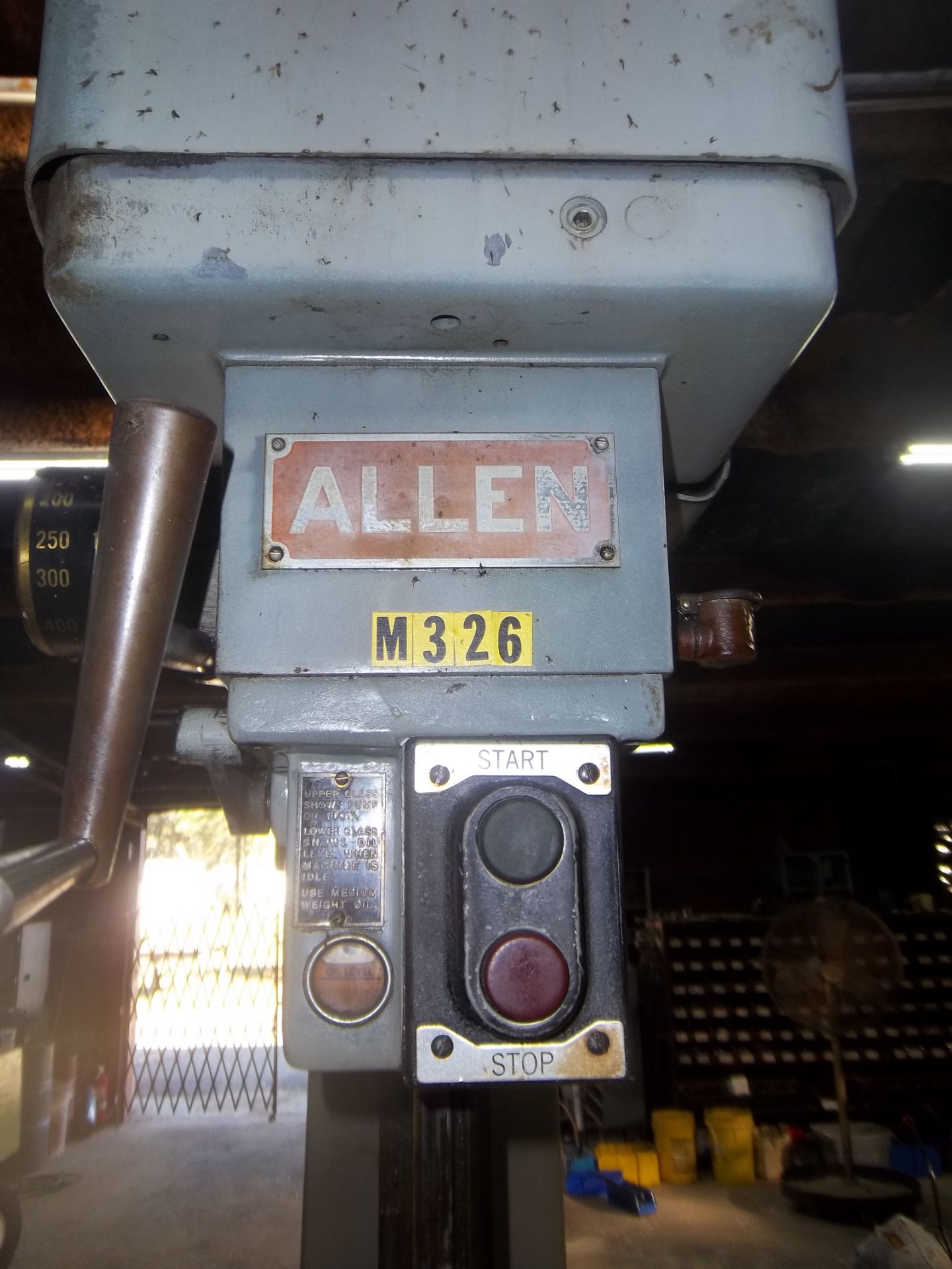 COLUMN TYPE DRILL PRESS, ALLEN, 25" x 33-3/4" table, 2 HP, variable spds: 60-2400 RPM, 15" throat - Image 7 of 11