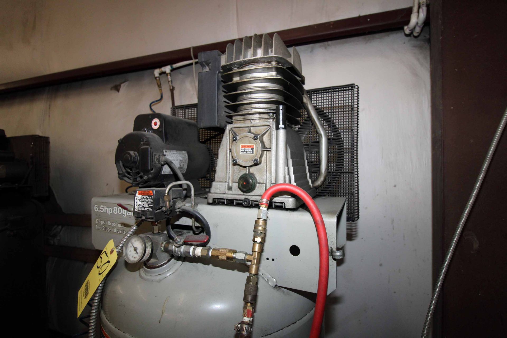 AIR COMPRESSOR, AIR AMERICAN, 6-1/2 HP motor, 80 gal., 2-stage, 175 PSI max. (Located at: Offshore - Image 2 of 3