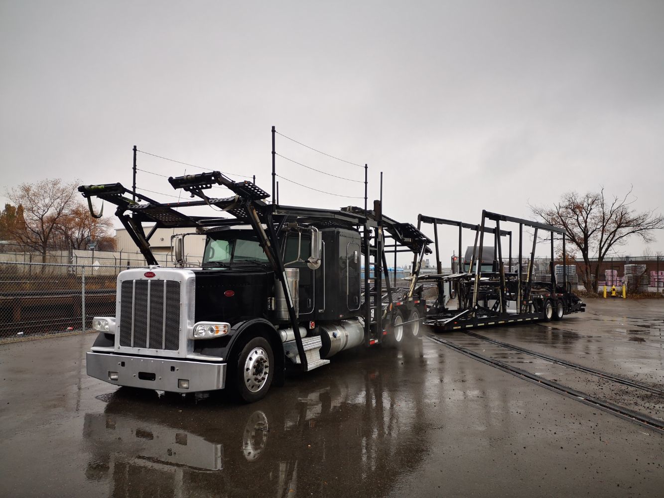 Late Model Peterbilt and Kenworth Car Haulers & Cottrell Trailers