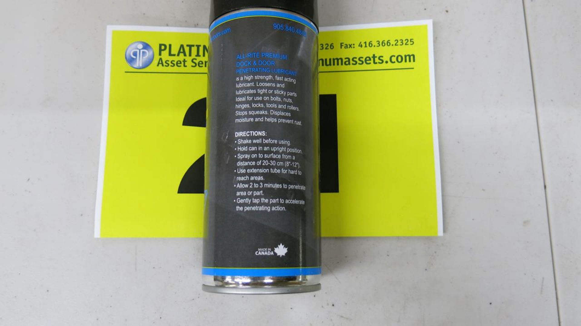 ALL-RITE, PREMIUM DOCK & DOOR LUBRICANT, 310 G SPRAY, NEW - Image 3 of 3