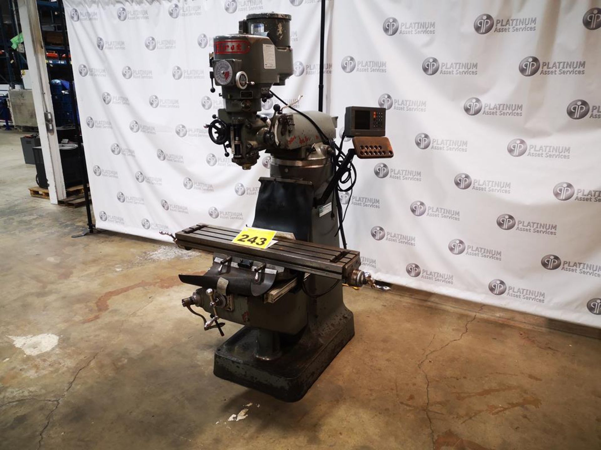 FIRST, LC 1 1/2, 9" X49", TURRET MILL, R8 SPINDLE 3 HP VARIABLE SPEED HEAD HEIDENHAIN ND 710 2 - Image 3 of 6