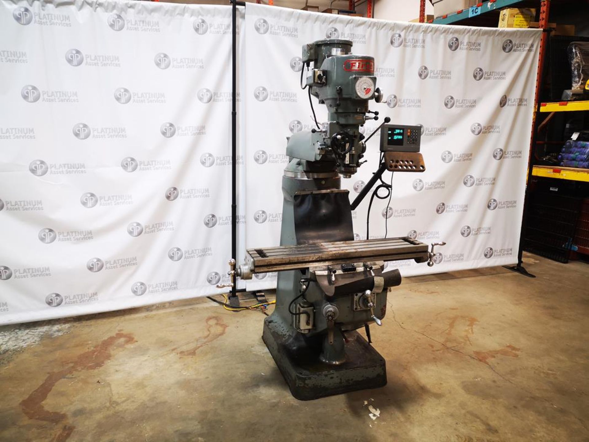 FIRST, LC 1 1/2, 9" X49", TURRET MILL, R8 SPINDLE 3 HP VARIABLE SPEED HEAD HEIDENHAIN ND 710 2