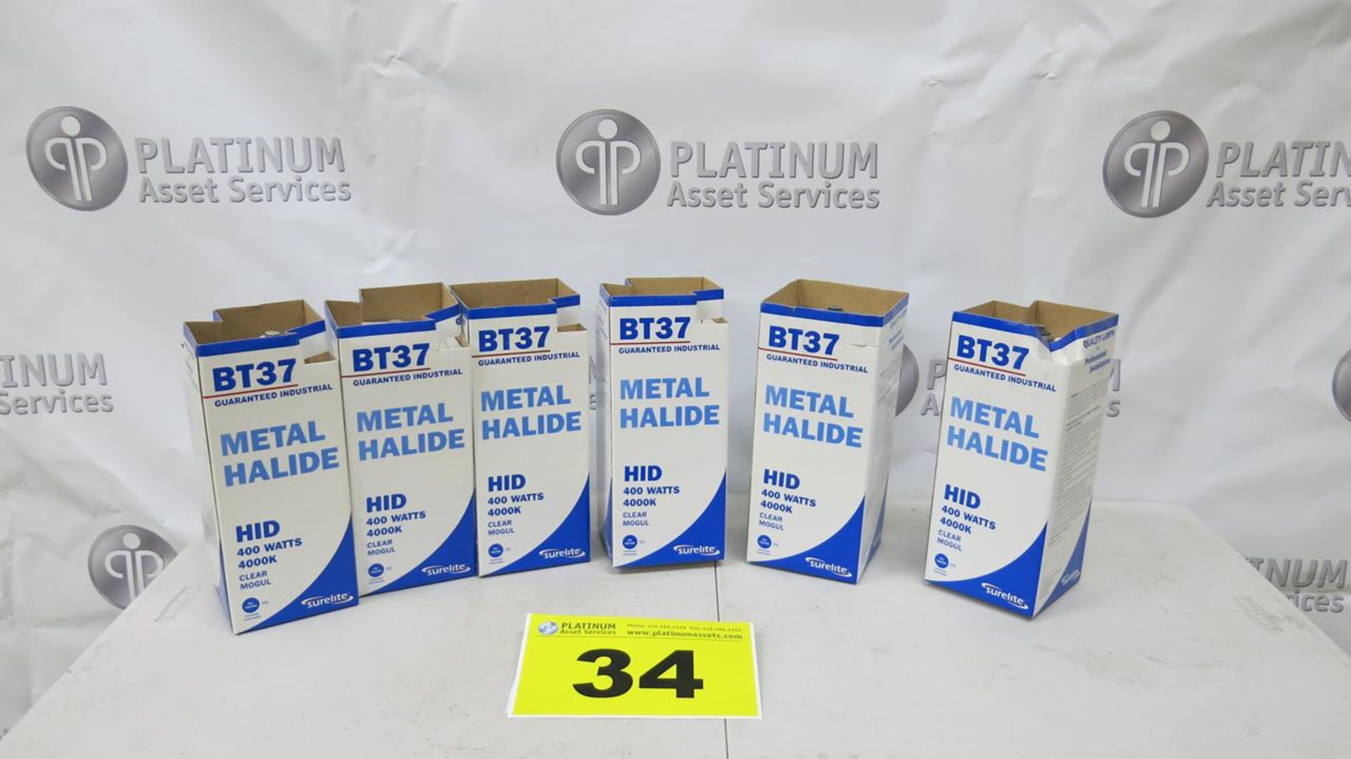 LOT OF SURELITE, BT37 METAL HALIDE INDUSTRIAL LIGHT BULB, QTY 6 , NEW