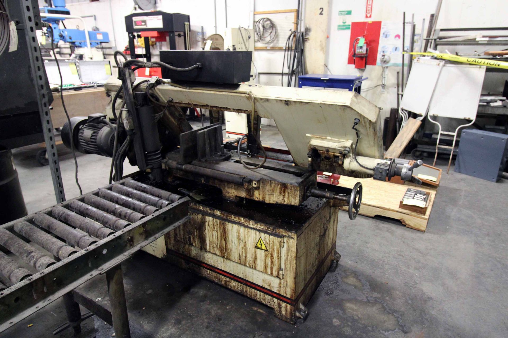 HORIZONTAL BANDSAW, JET, 12", w/ roller infeed conveyor - Image 2 of 6