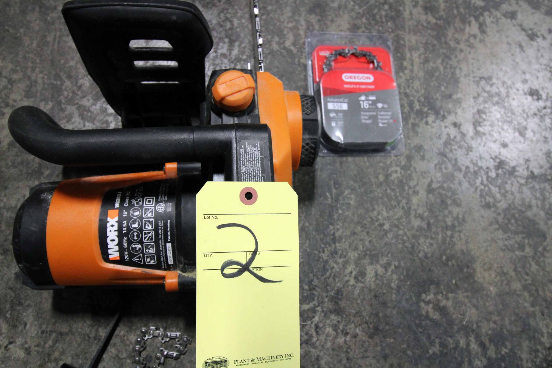 CHAIN SAW, WORX MDL WG303.1, 16", w/ extra chain, still in package - Image 3 of 3