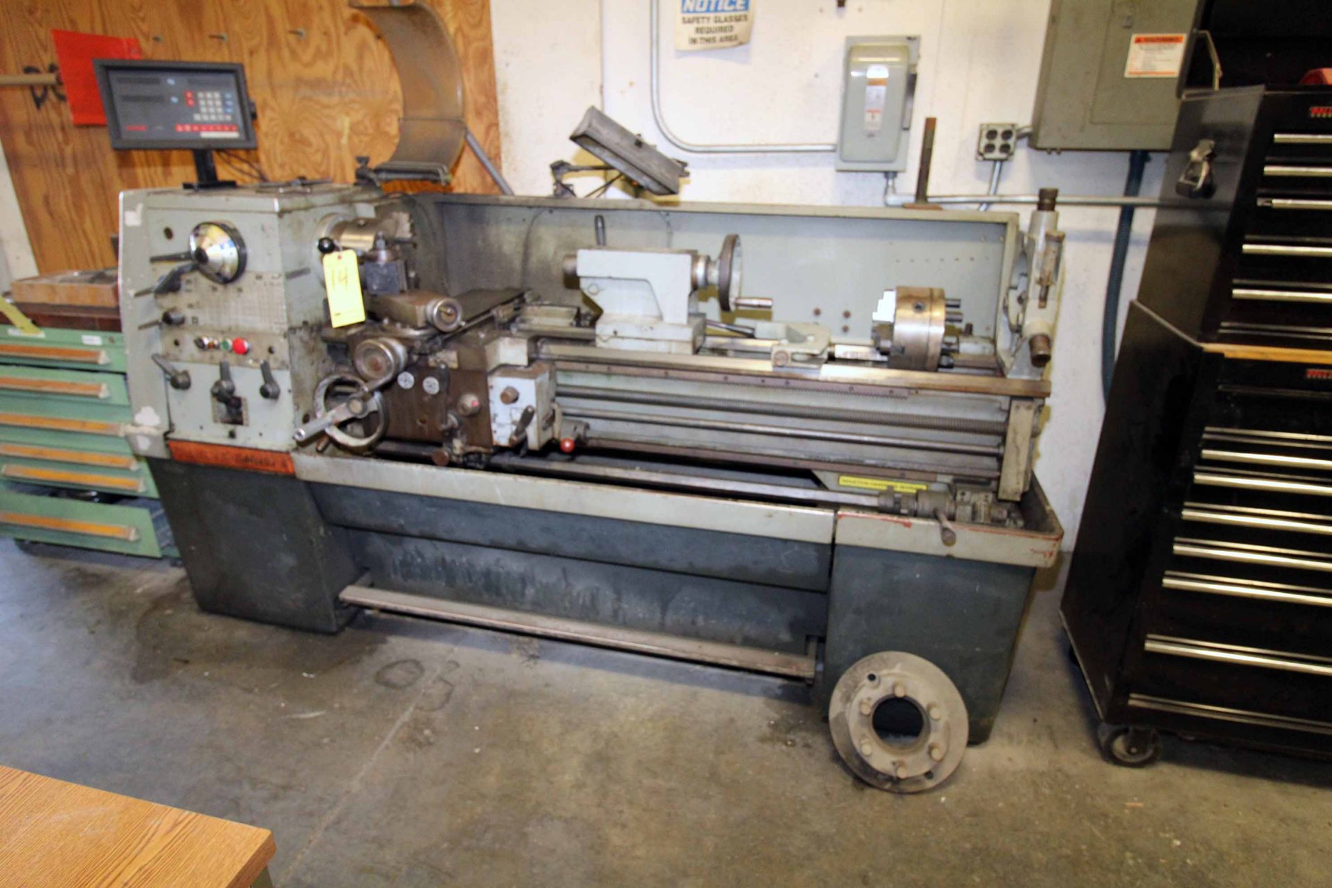 ENGINE LATHE, CLAUSING COLCHESTER 15” X 50”, Newall D.R.O., taper attach., steadyrest, rotating