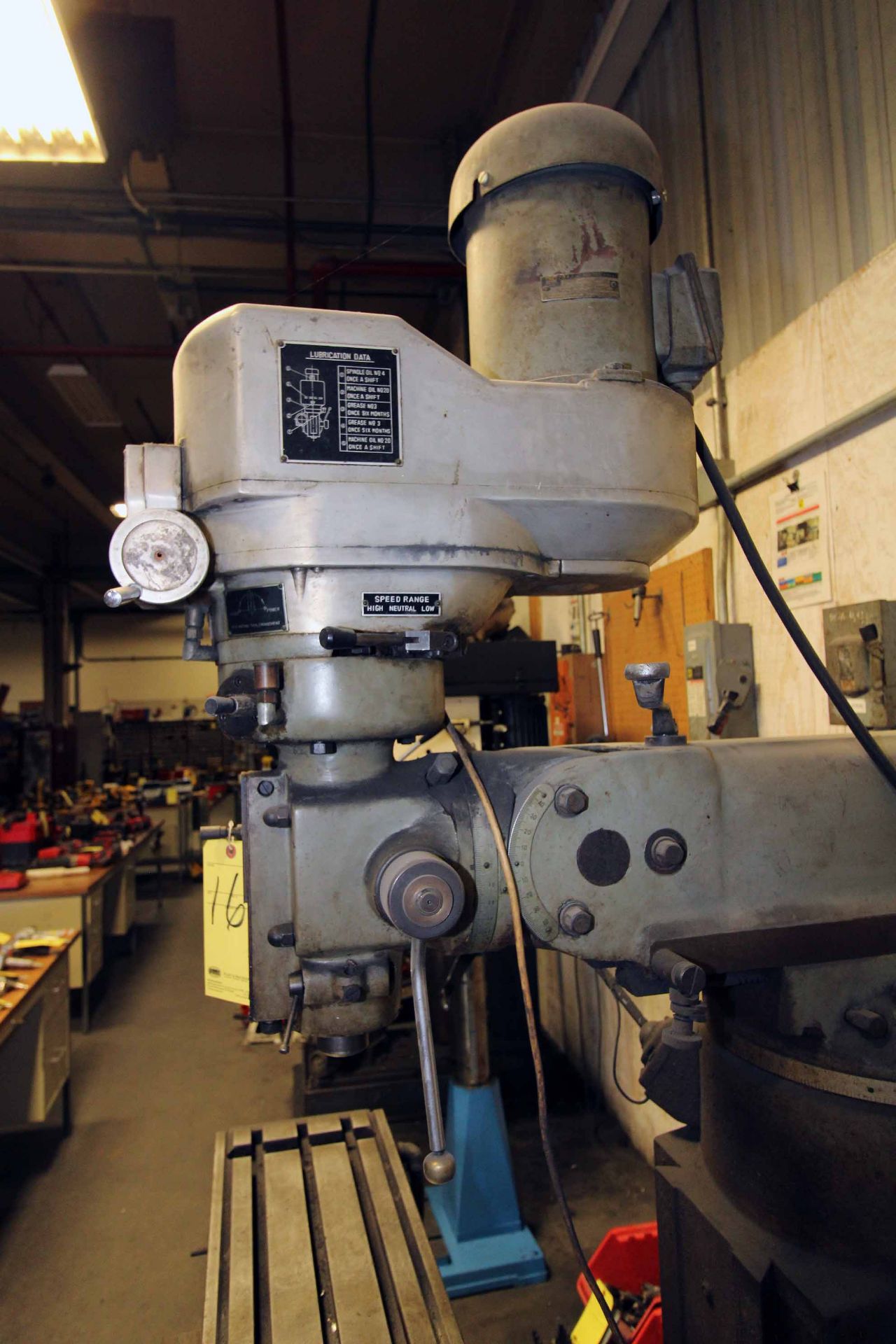 VERTICAL MILLING MACHINE, SUMMIT MDL. VS-244, w/ variable speed & 9" x 42" T-slot tbl., S/N 6480 - Image 5 of 7