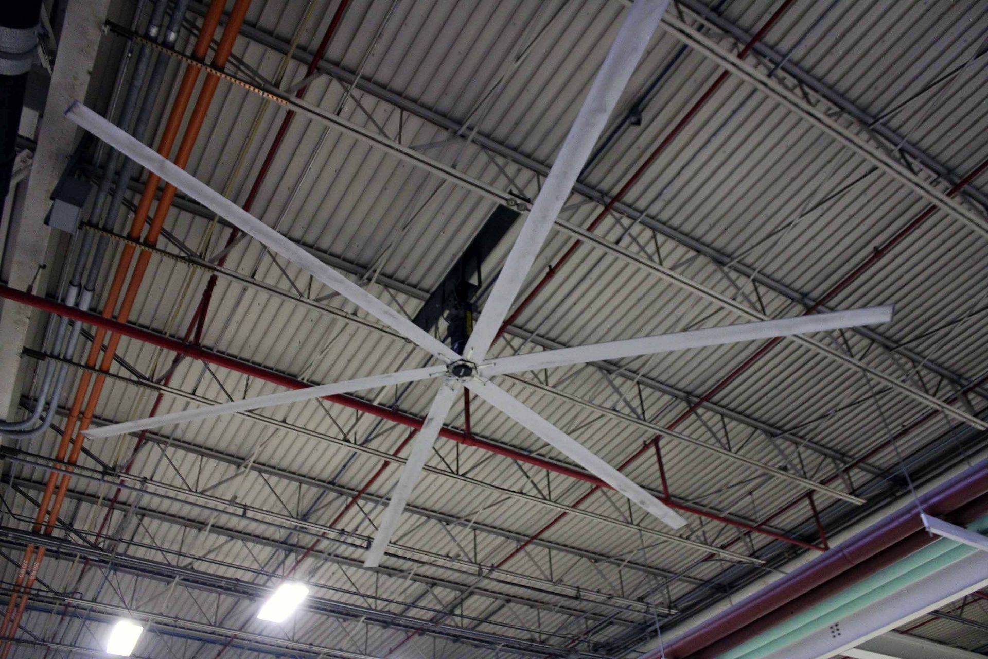 OVERHEAD FAN, MACRO AIR TECHNOLOGIES MDL. EM30-0022T3J1, approx. 24' dia., (Mounted to roof, will