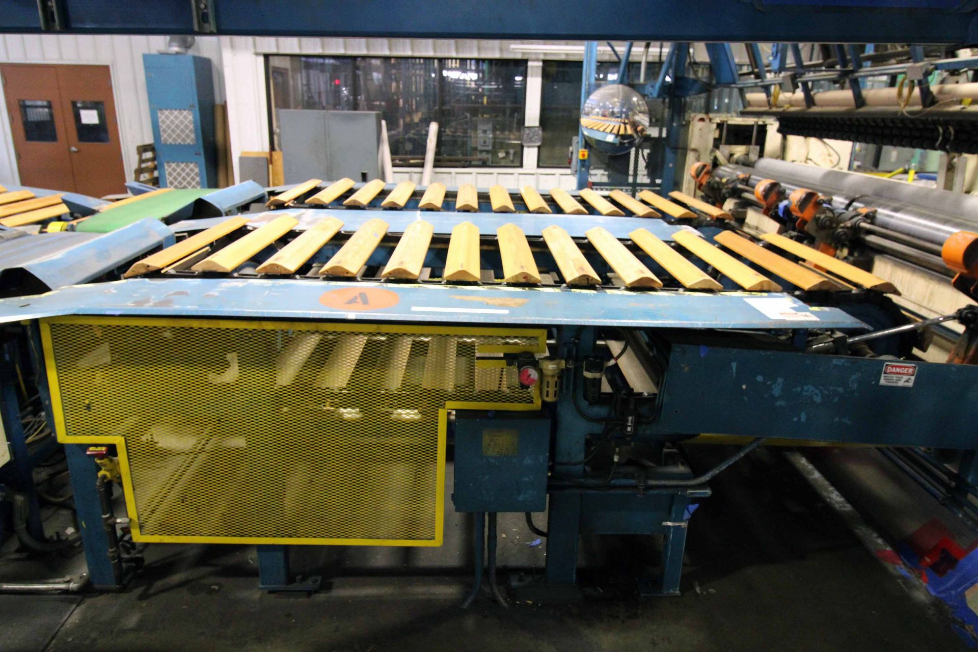 CUSTOMIZED CORE WINDER, OLBRICH, 12'W. X 16" DIA., w/ magazine type core delivery conveyor, exit - Image 15 of 29