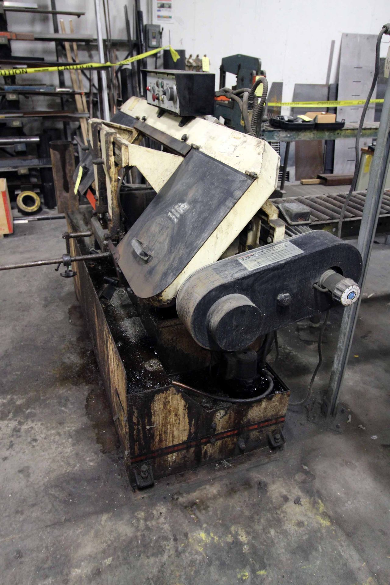 HORIZONTAL BANDSAW, JET, 12", w/ roller infeed conveyor - Image 6 of 6