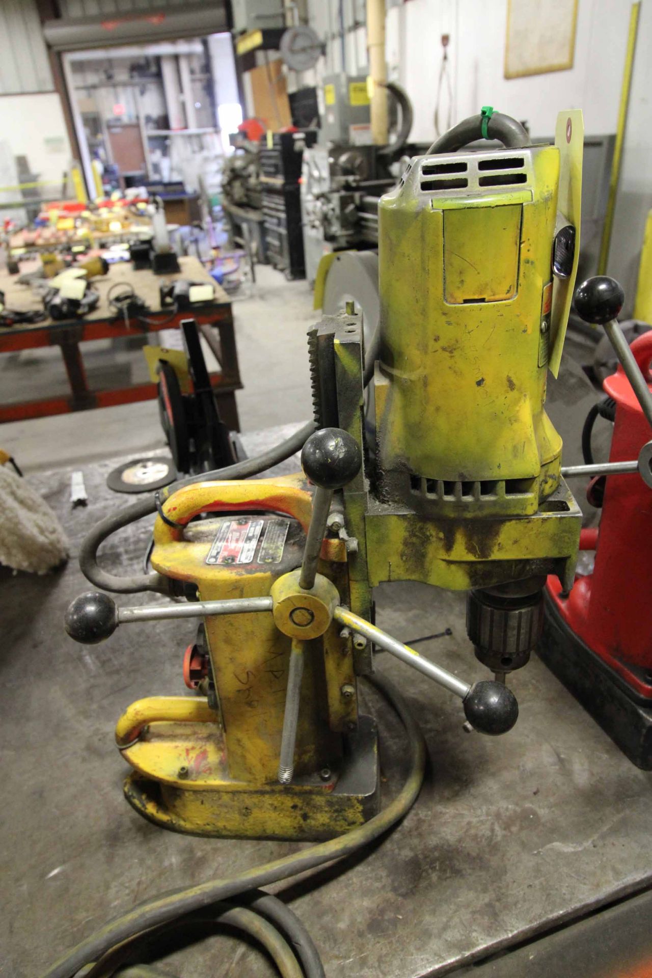 MAGNETIC BASE DRILL, MILWAUKEE MDL. 4302, 11"L x 15" ht.