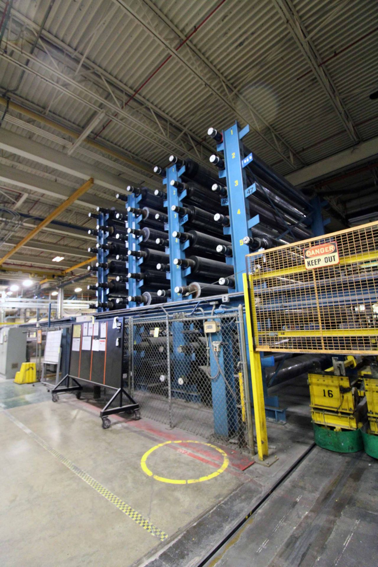 ROLL STORAGE AREA, MFG. UNKNOWN, w/ (27) pairs of tree type roll packing, 18-roll cap., 480 max roll - Image 11 of 11