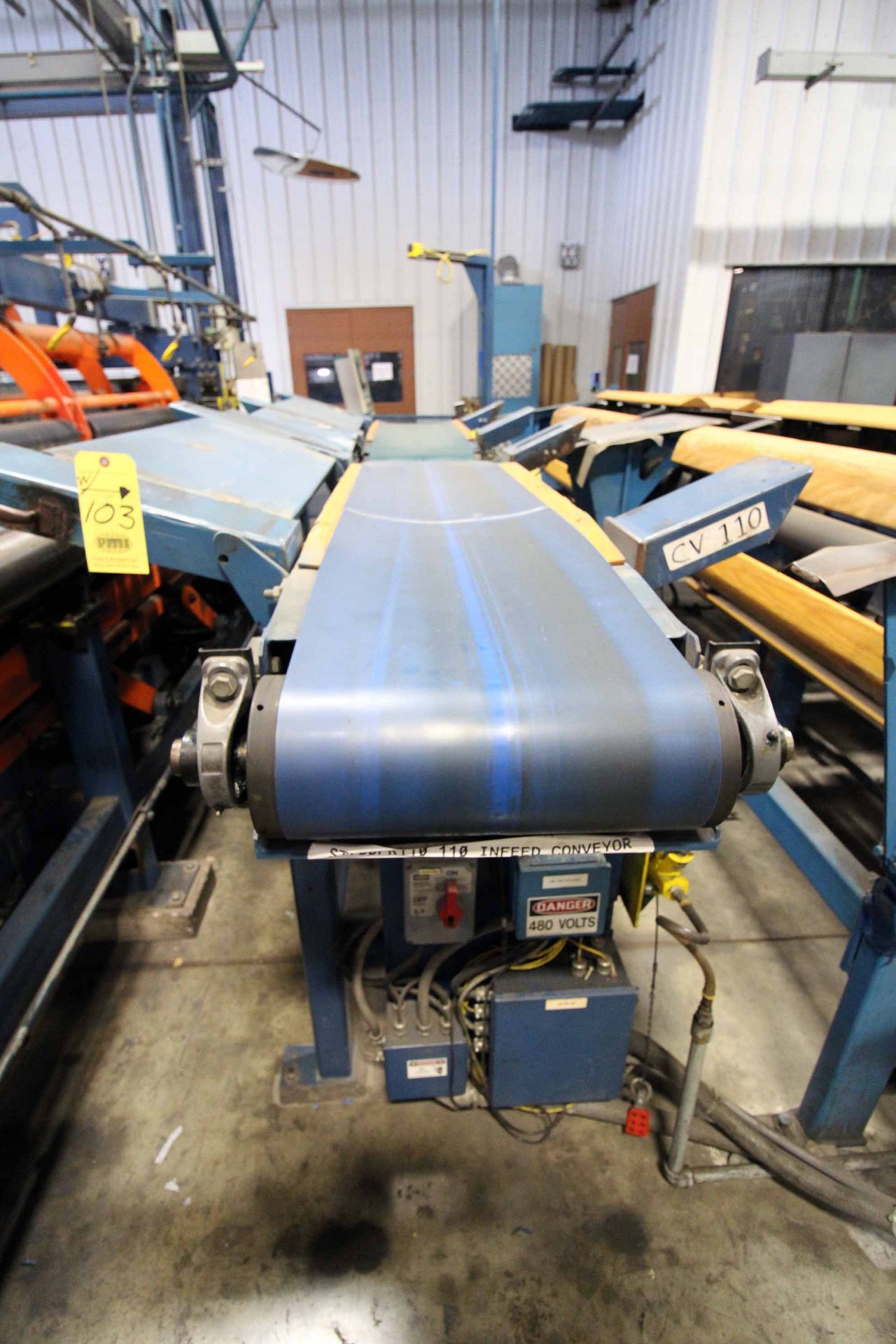 CUSTOMIZED CORE WINDER, OLBRICH, 12'W. X 16" DIA., w/ magazine type core delivery conveyor, exit - Image 19 of 29