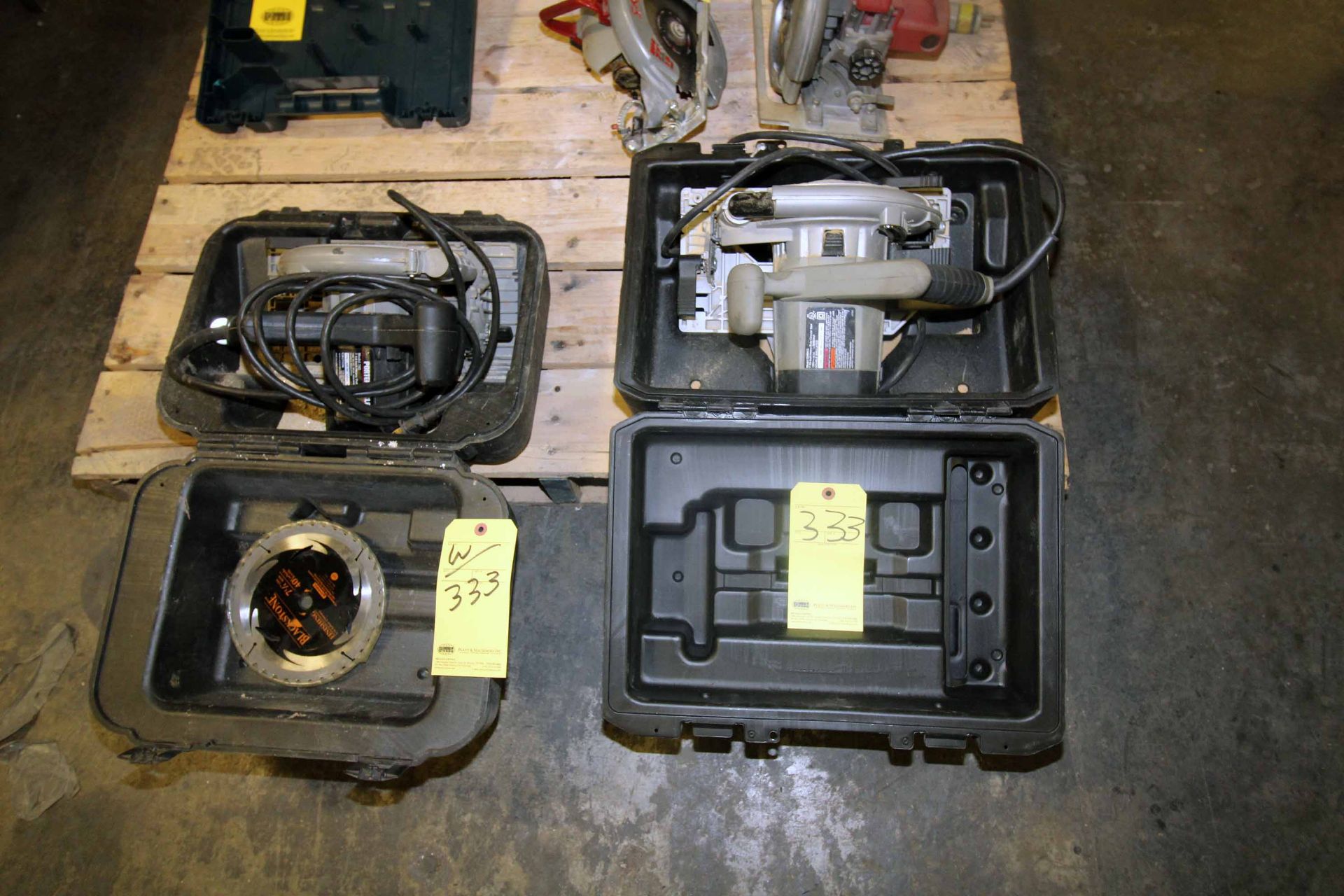 LOT OF CIRCULAR SAWS (2), PORTER CABLE, 7-1/4", w/ case