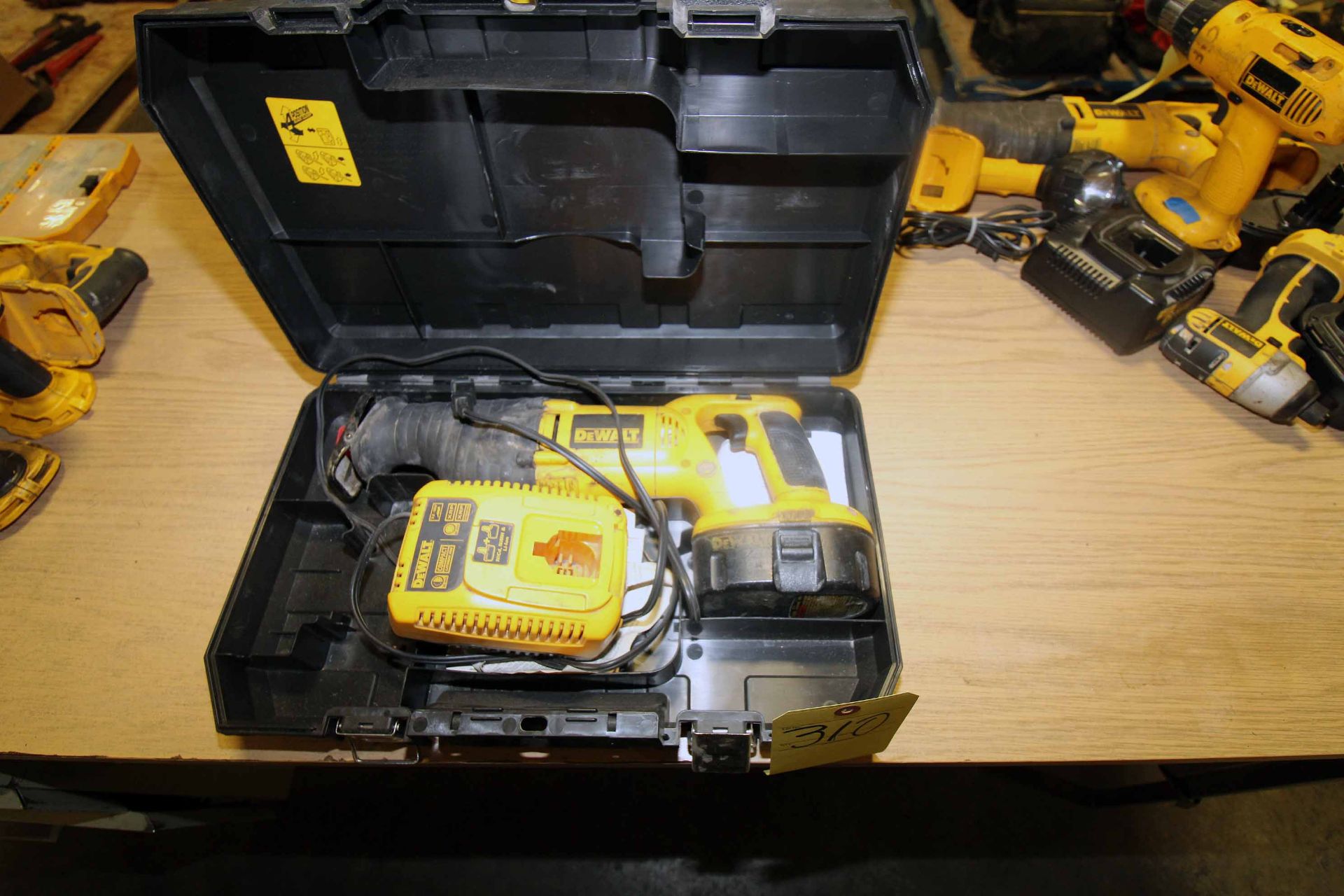 LOT OF DEWALT CORDLESS TOOLING: (1) reciprocating saw kit, (1) right angle drill kit