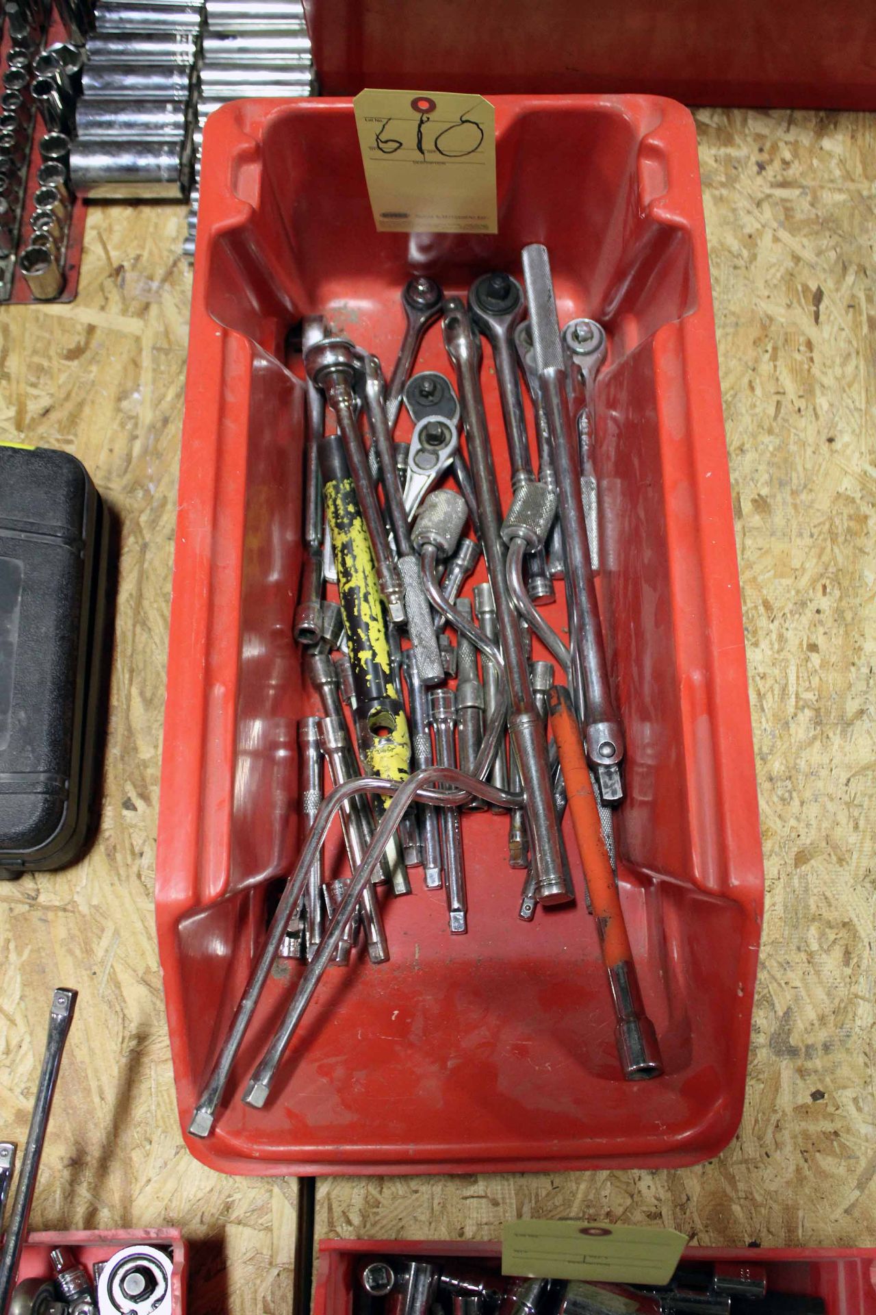 LOT CONSISTING OF: 1/2" & 3/8" drive ratchets, break over bars, extensions, etc.