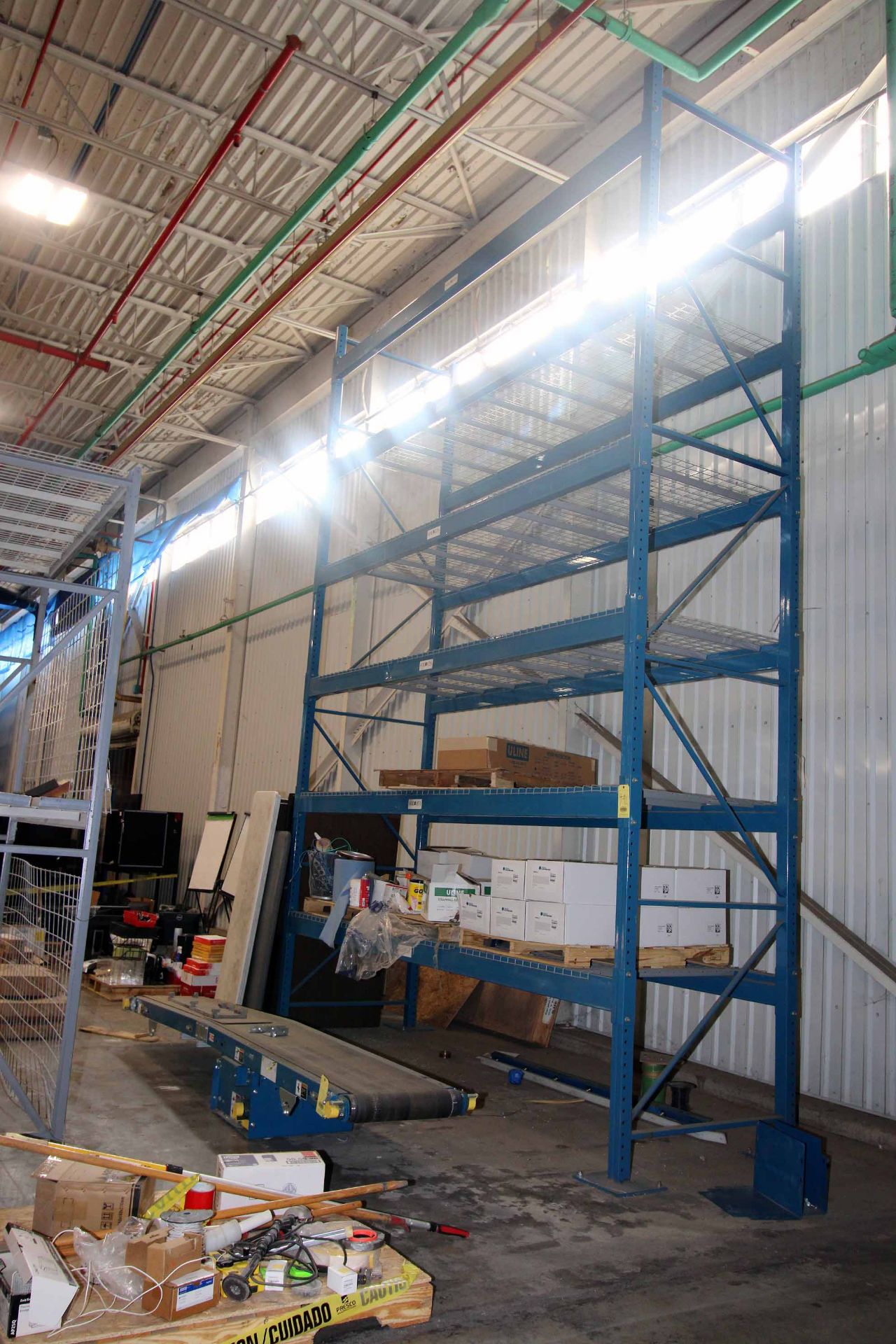 LOT OF PALLET RACK SECTIONS (5): (1) teardrop section, w/ wire decking, 5-tier, 5'5 dp. x 10'4"W. x - Image 2 of 10