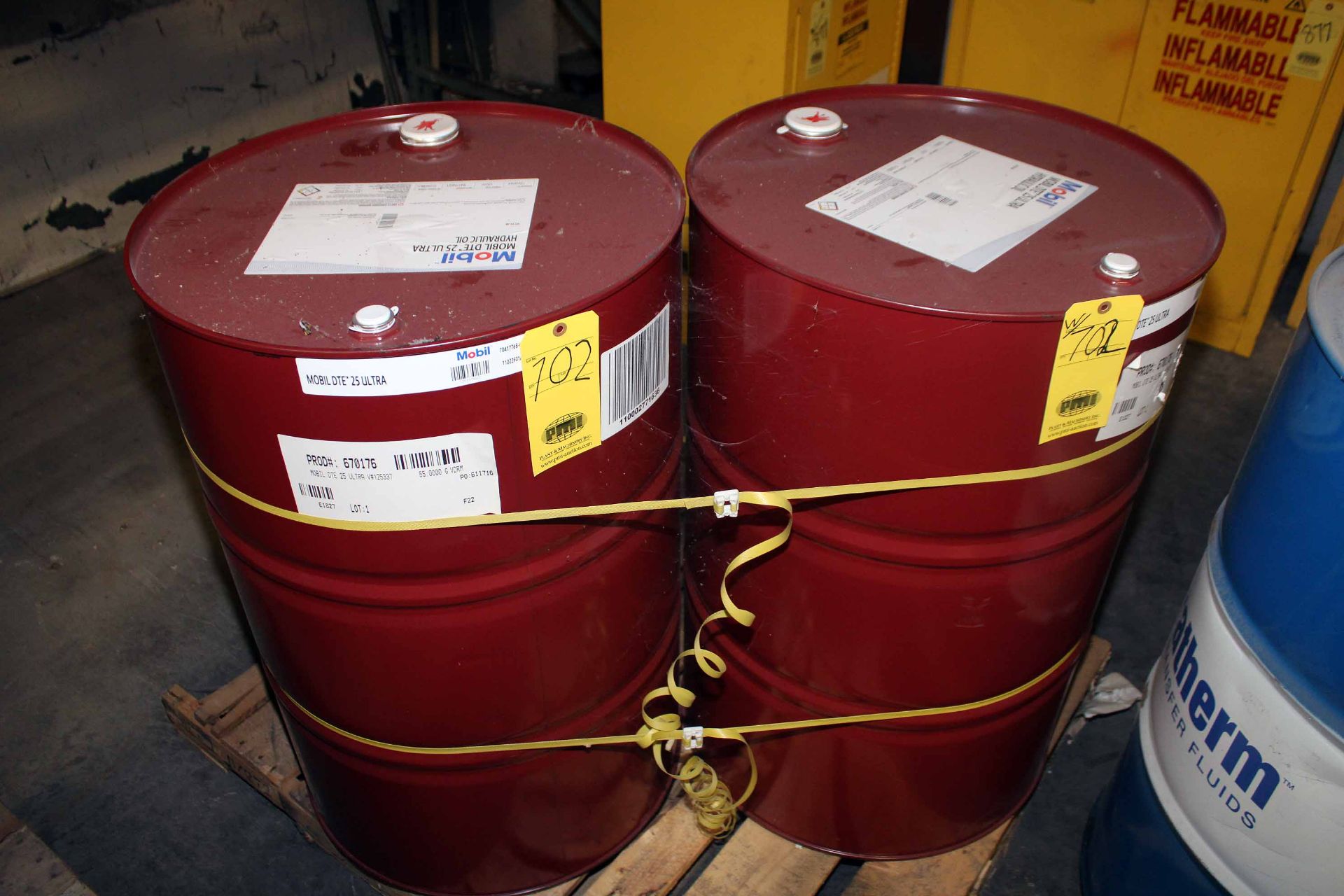 LOT OF ULTRA HYDRAULIC OIL (2), MOBIL DTE 25, 55-gal. drums