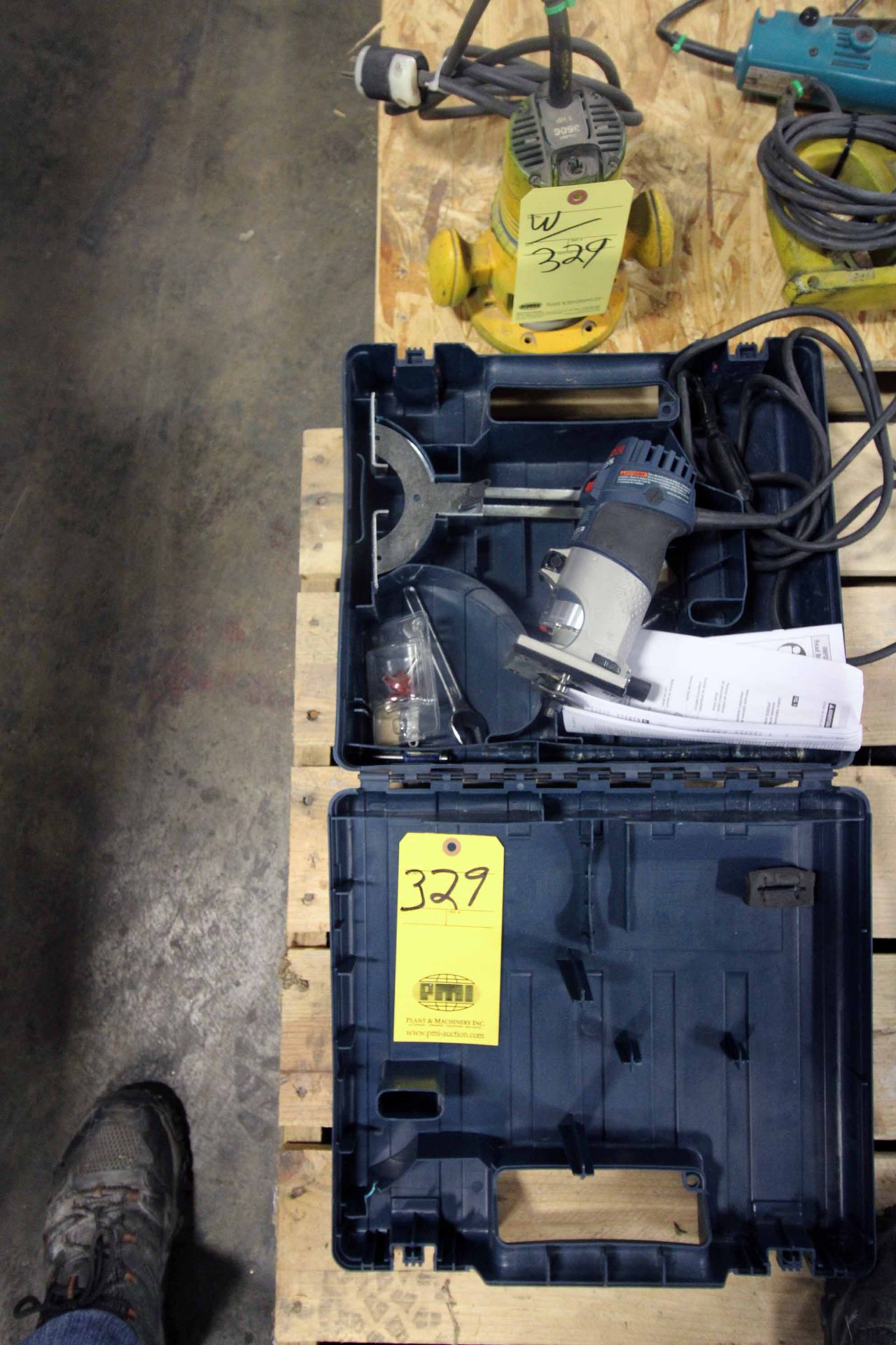 LOT CONSISTING OF: (1) Bosch Colt Mdl. PR20EVS palm router, 1 HP, w/ case & accessories & (1) Mikita