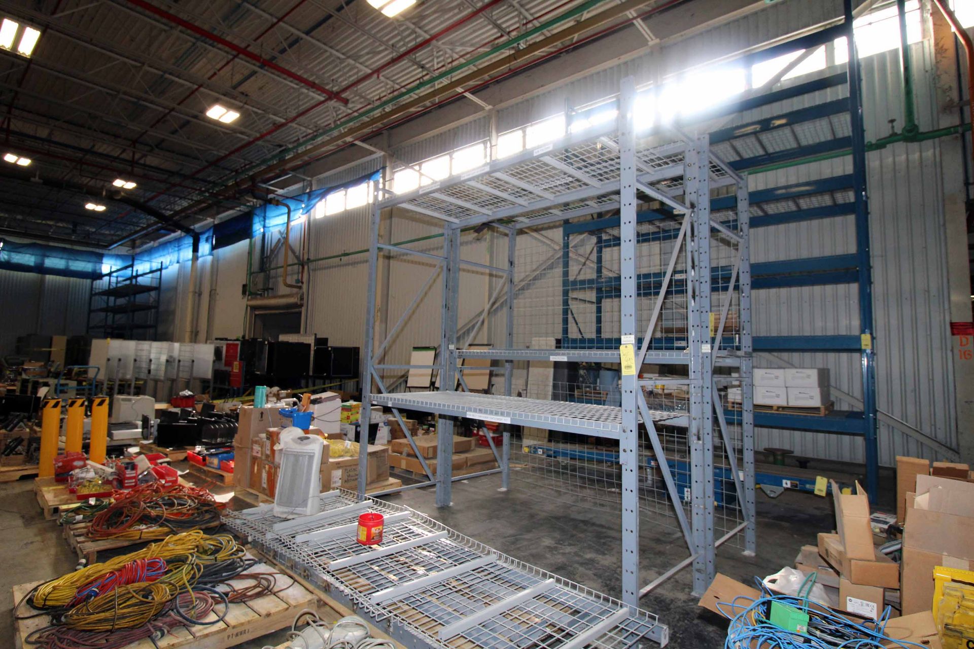 LOT OF PALLET RACK SECTIONS (5): (1) teardrop section, w/ wire decking, 5-tier, 5'5 dp. x 10'4"W. x - Image 5 of 10