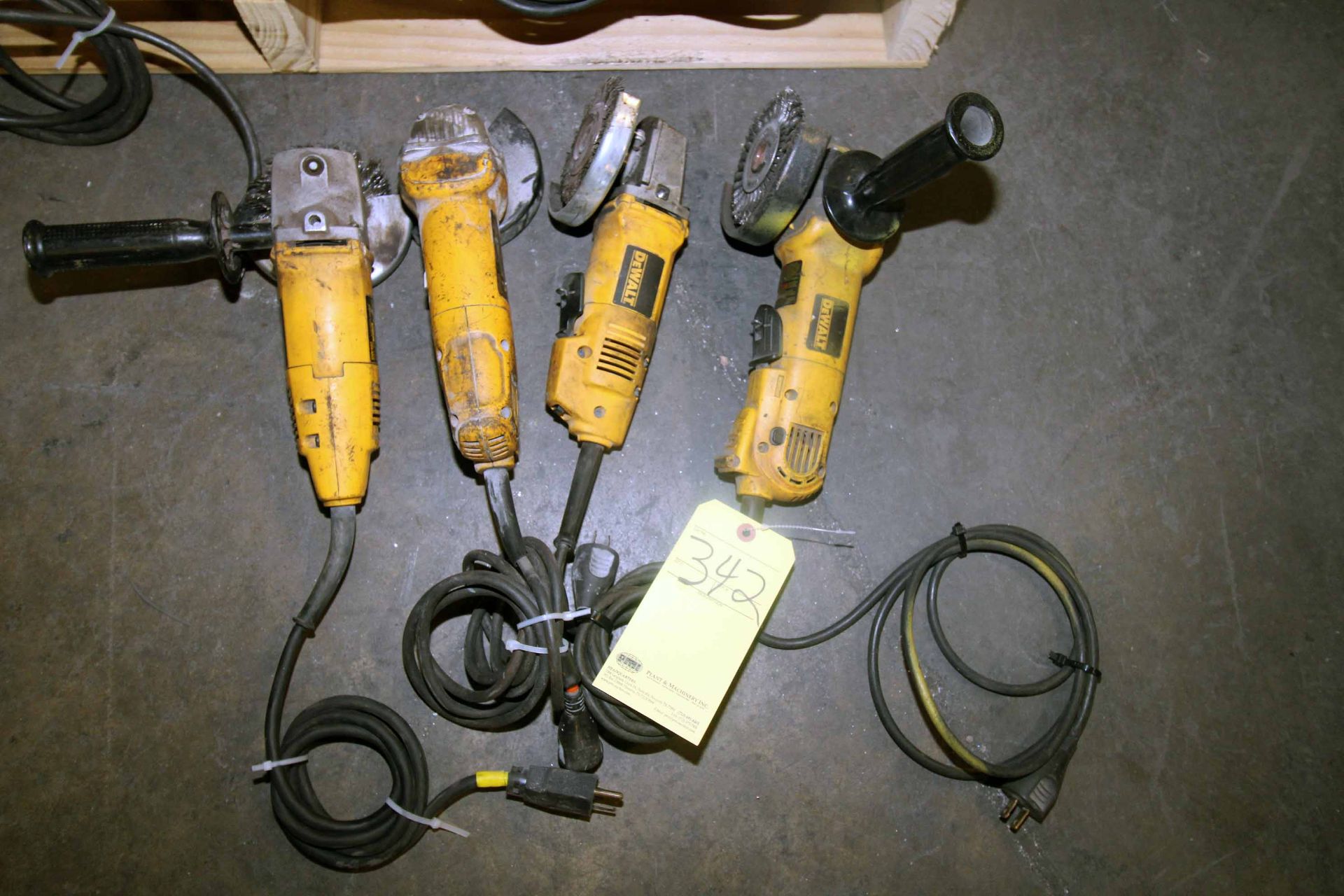 LOT OF GRINDERS (4), DEWALT, corded, 4-1/2"