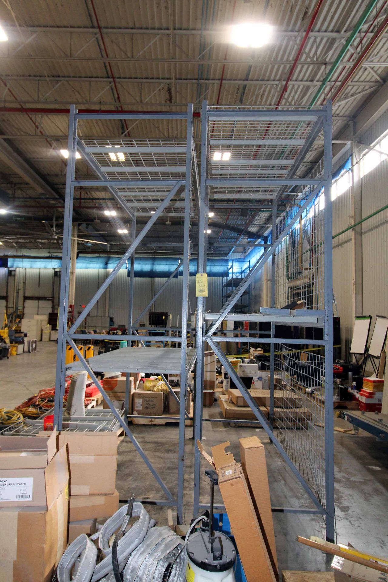LOT OF PALLET RACK SECTIONS (5): (1) teardrop section, w/ wire decking, 5-tier, 5'5 dp. x 10'4"W. x - Image 6 of 10