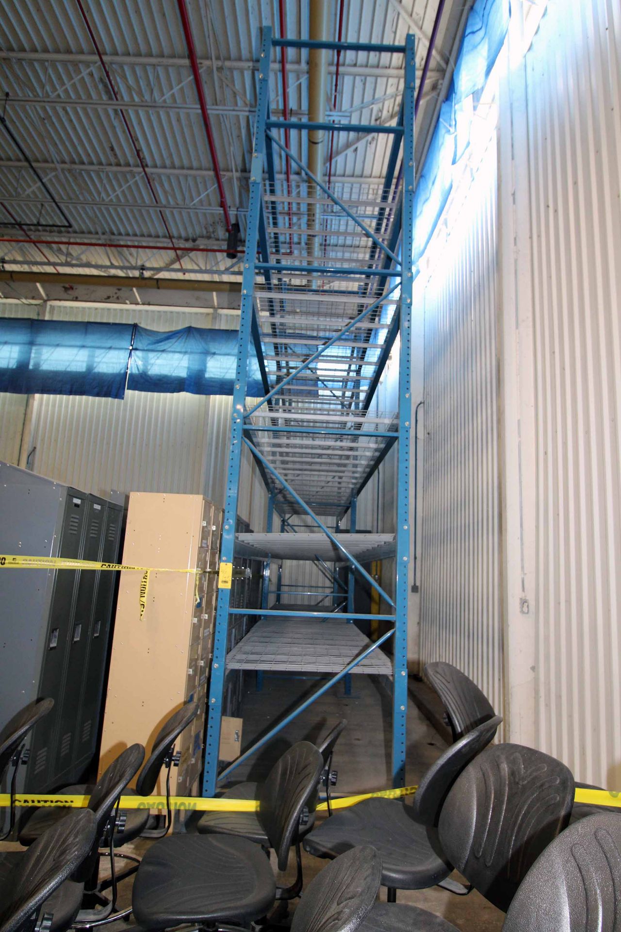 LOT OF PALLET RACK SECTIONS (5): (1) teardrop section, w/ wire decking, 5-tier, 5'5 dp. x 10'4"W. x - Image 9 of 10
