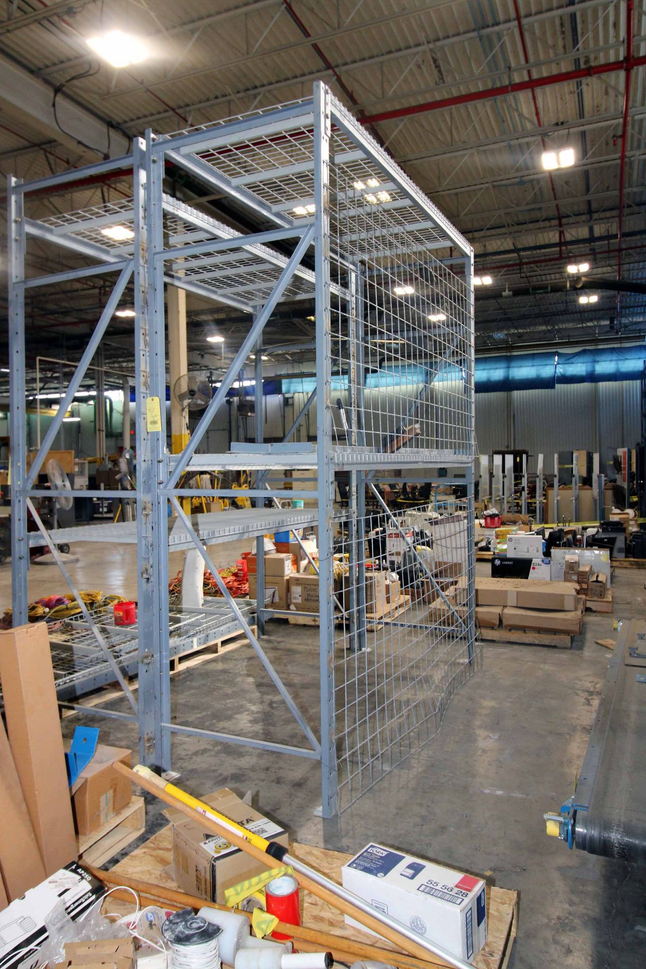 LOT OF PALLET RACK SECTIONS (5): (1) teardrop section, w/ wire decking, 5-tier, 5'5 dp. x 10'4"W. x - Image 7 of 10