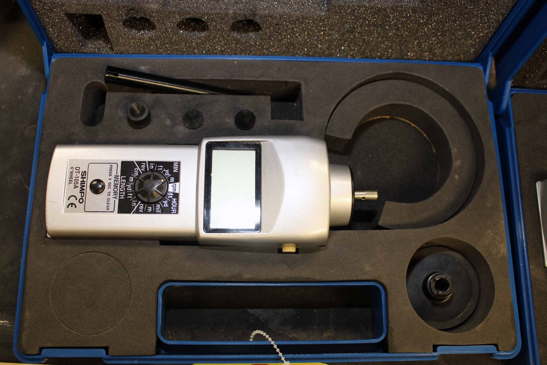 LOT OF CONTACT DIGITAL TACHOMETERS (2), SHIMPO MDL. DT-105A, w/cases, S/N A05AB0096 & S/N A56B0038 - Image 2 of 3