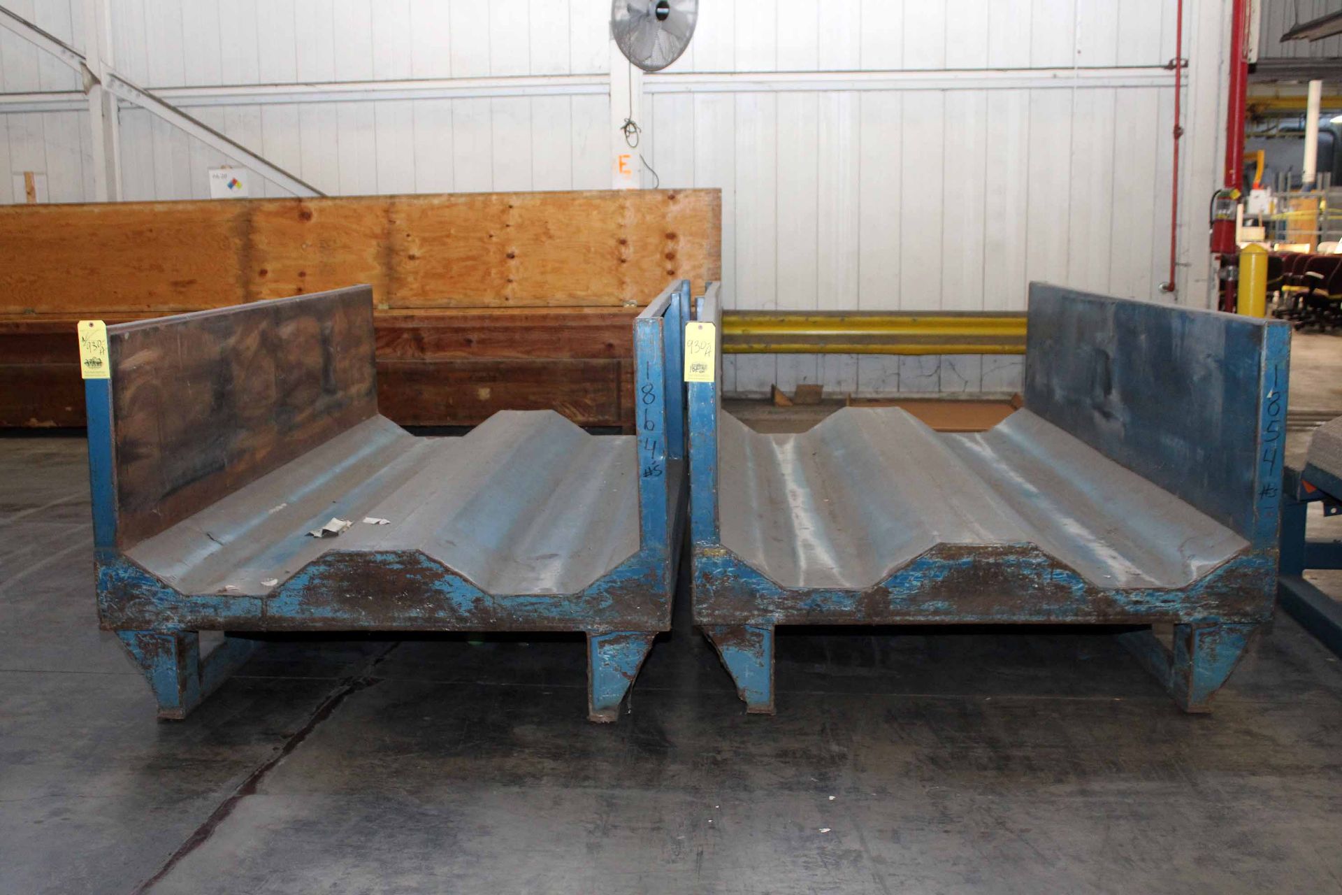 LOT OF MATERIAL TRANSPORT SKIDS (3), holds (3) large rolls, steel construction, approx. 7'W. x 10'L.